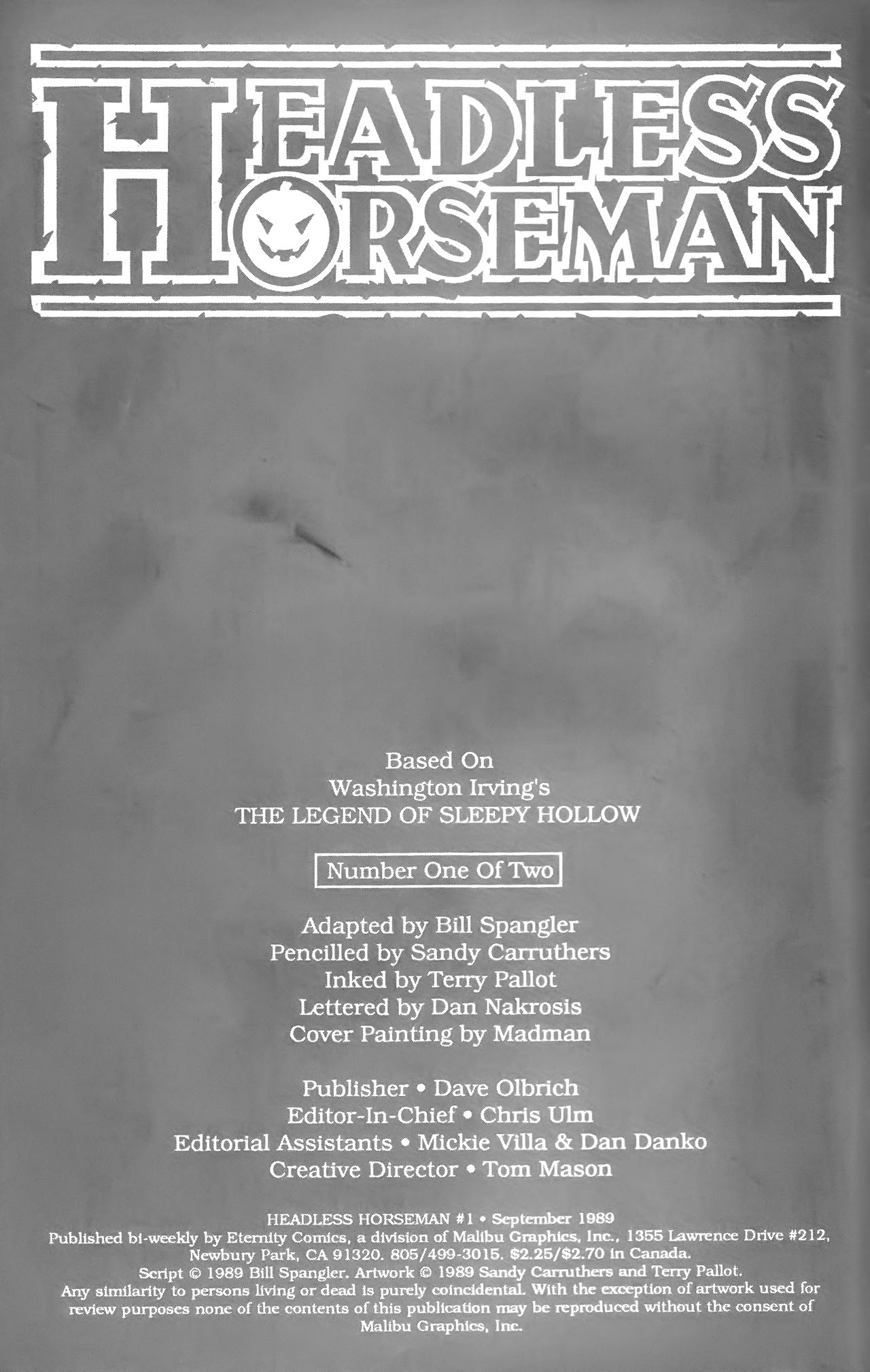 Read online Headless Horseman comic -  Issue #1 - 2