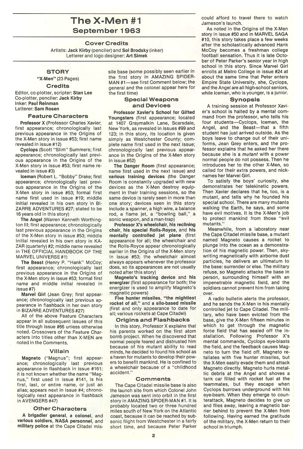 Read online The Official Marvel Index To The X-Men comic -  Issue #1 - 4