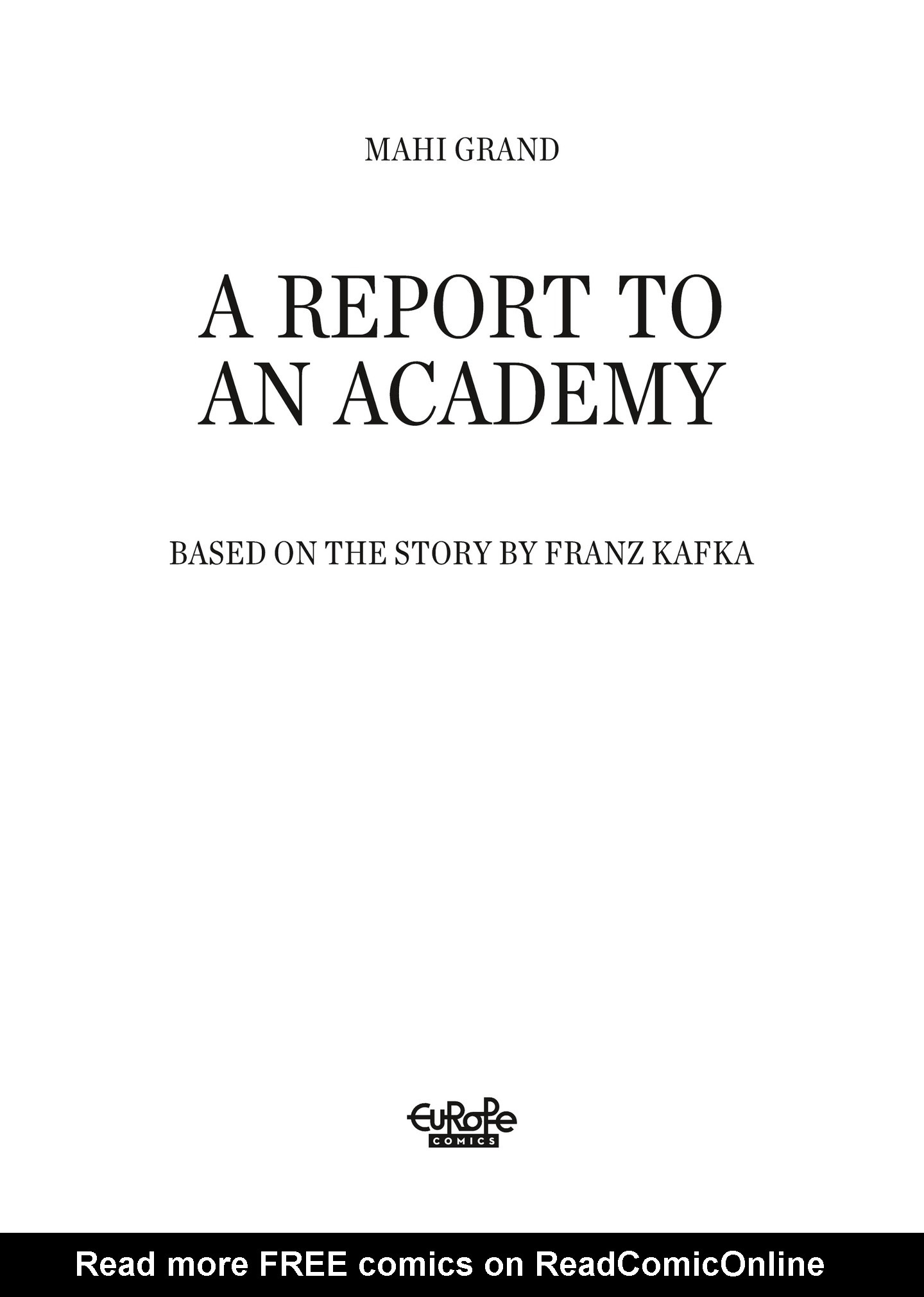 Read online A Report to an Academy comic -  Issue # TPB - 2