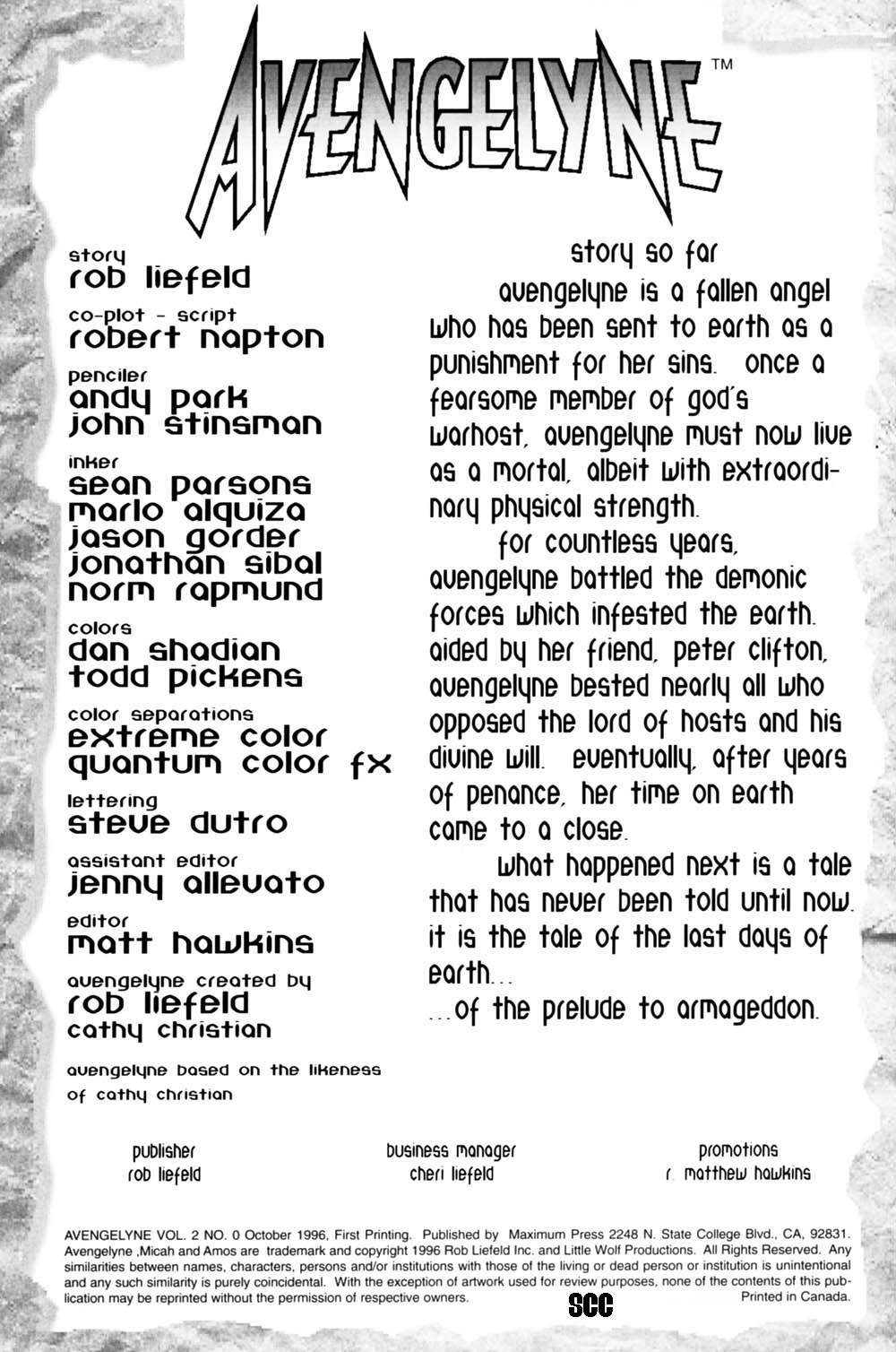 Read online Avengelyne (1996) comic -  Issue #0 - 2