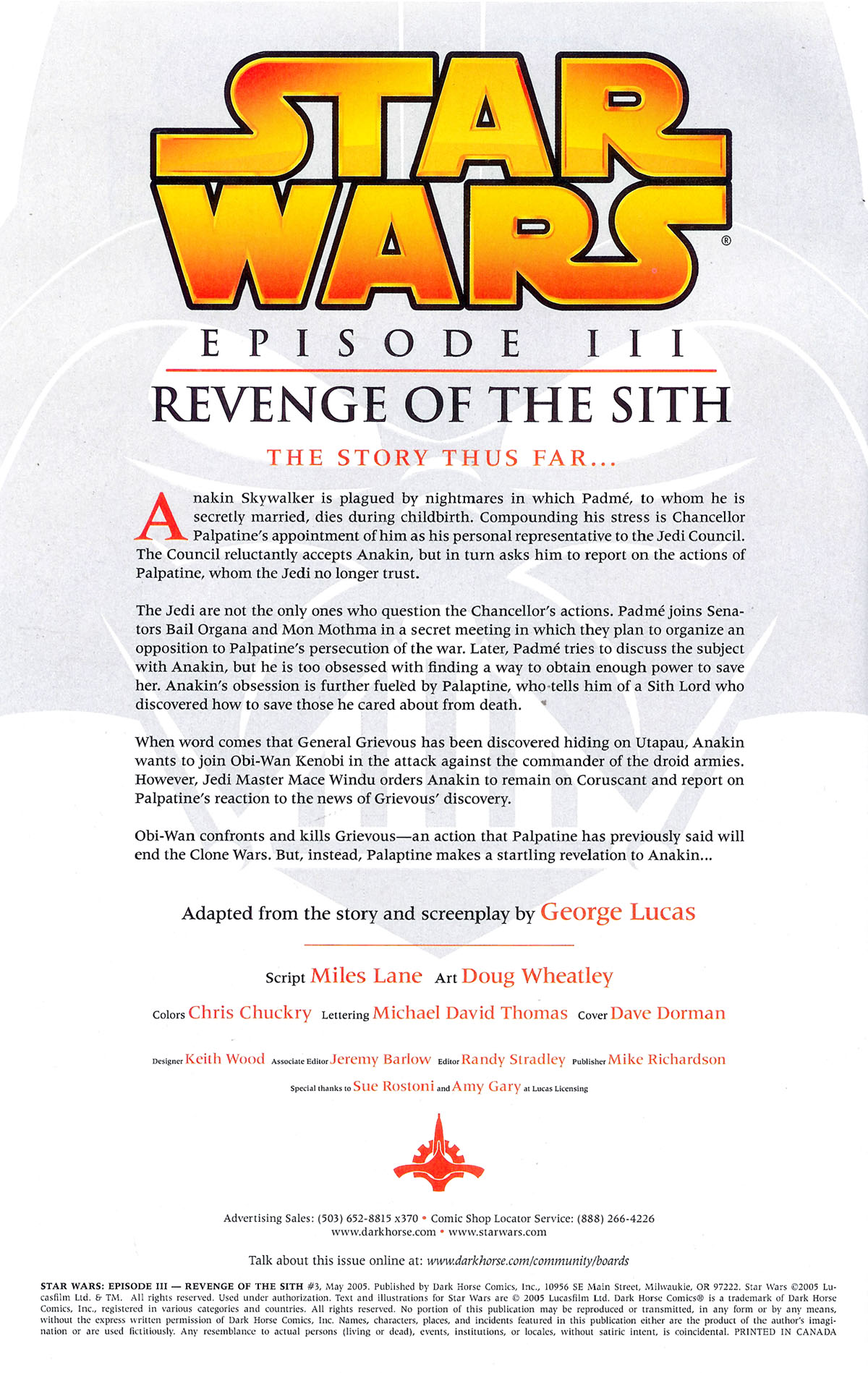 Read online Star Wars: Episode III - Revenge Of The Sith comic -  Issue #3 - 2