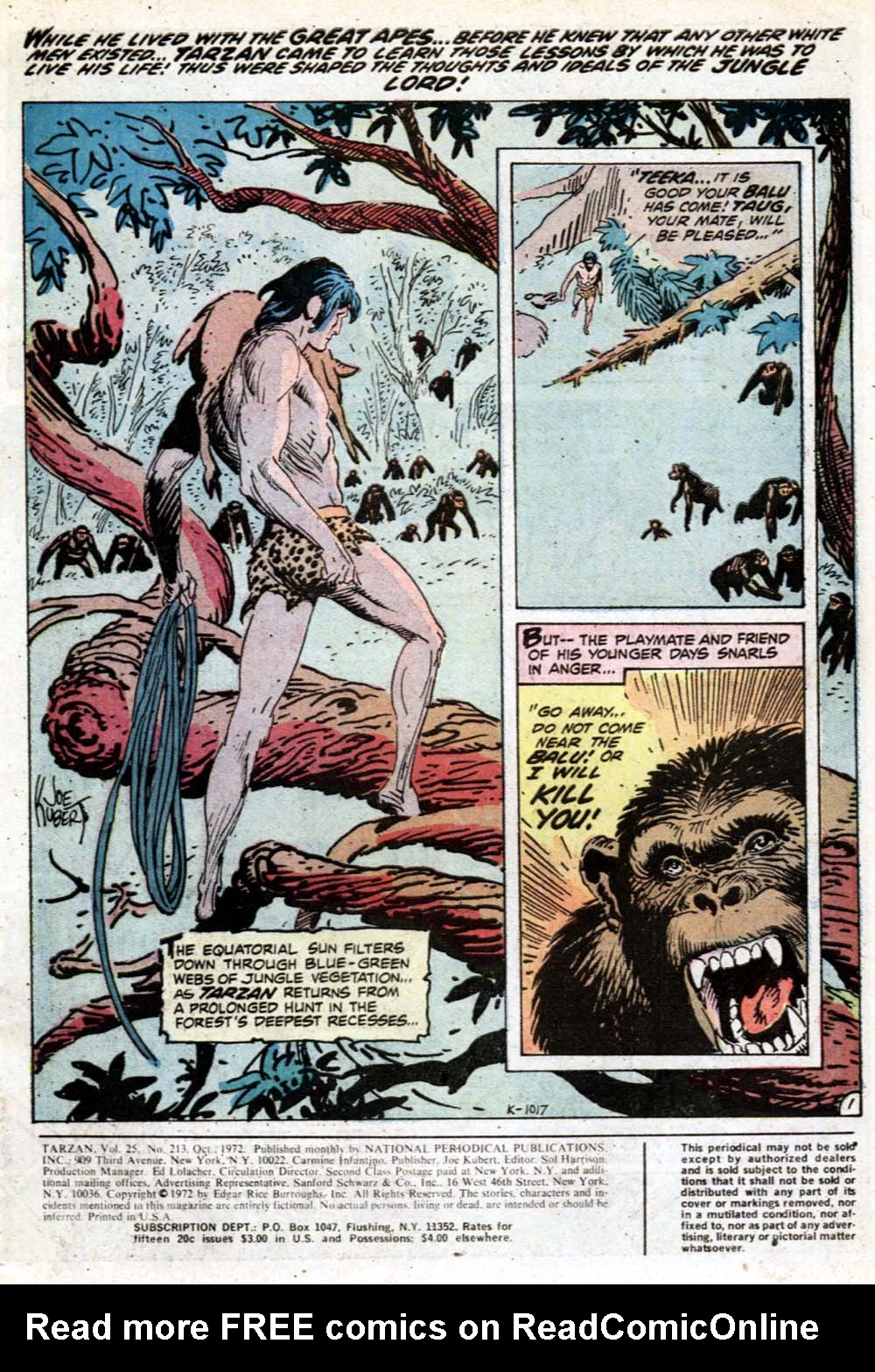 Read online Tarzan (1972) comic -  Issue #213 - 2