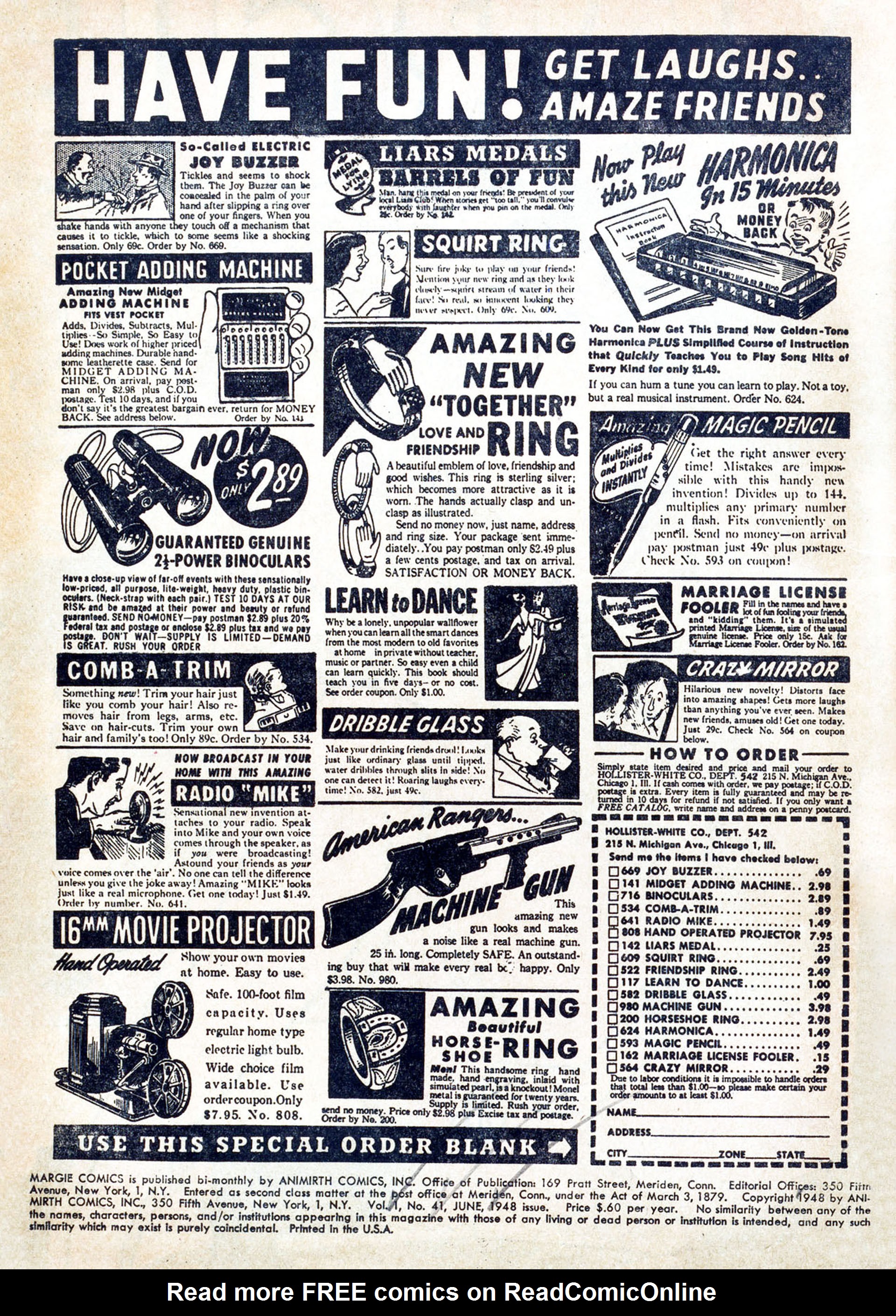 Read online Margie Comics comic -  Issue #41 - 2