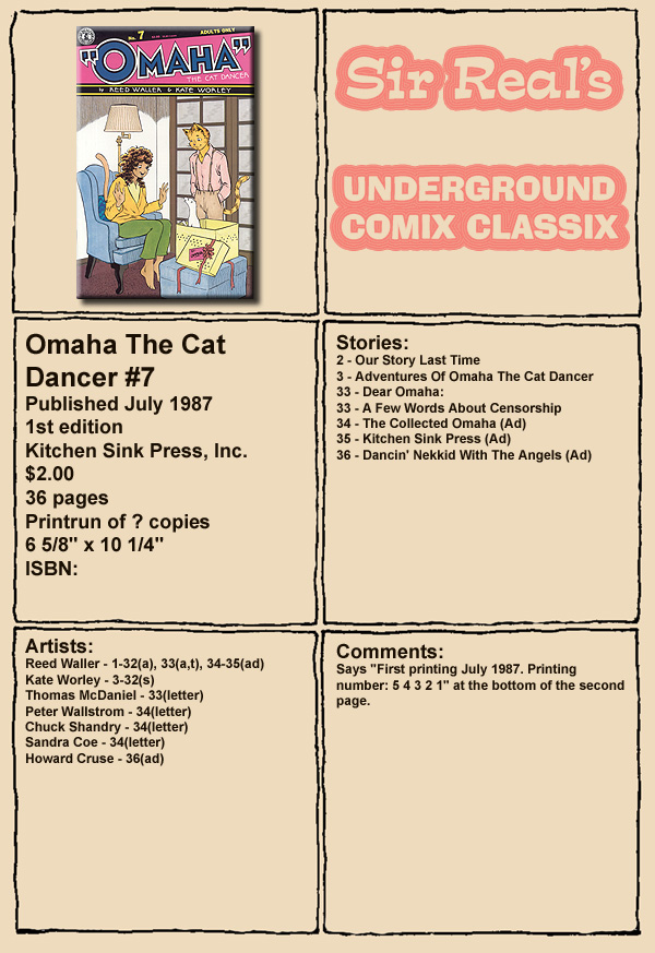 Omaha the Cat Dancer (1986) issue 7 - Page 1