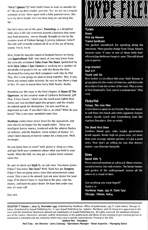 Read online Splatter comic -  Issue #5 - 2