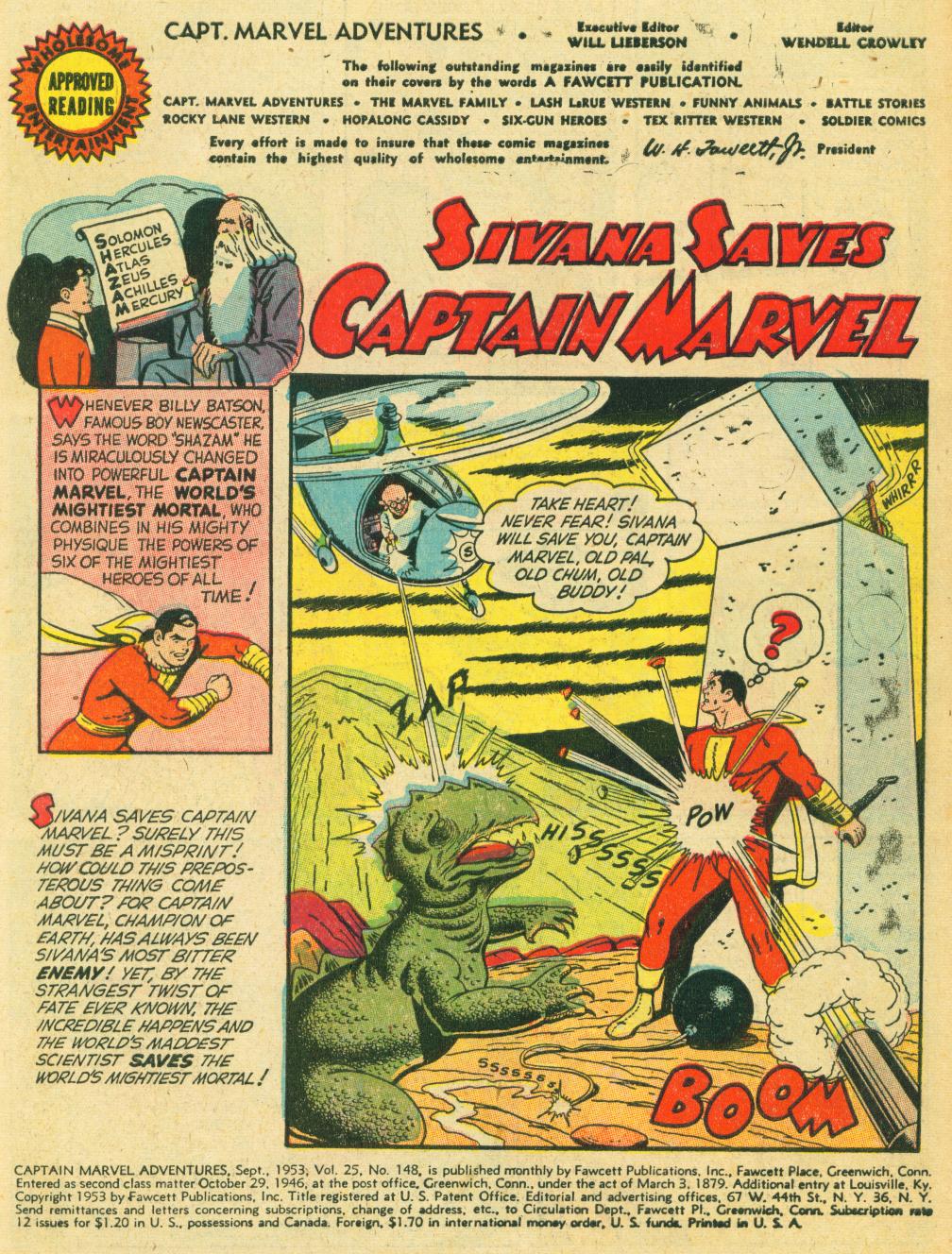 Read online Captain Marvel Adventures comic -  Issue #148 - 3