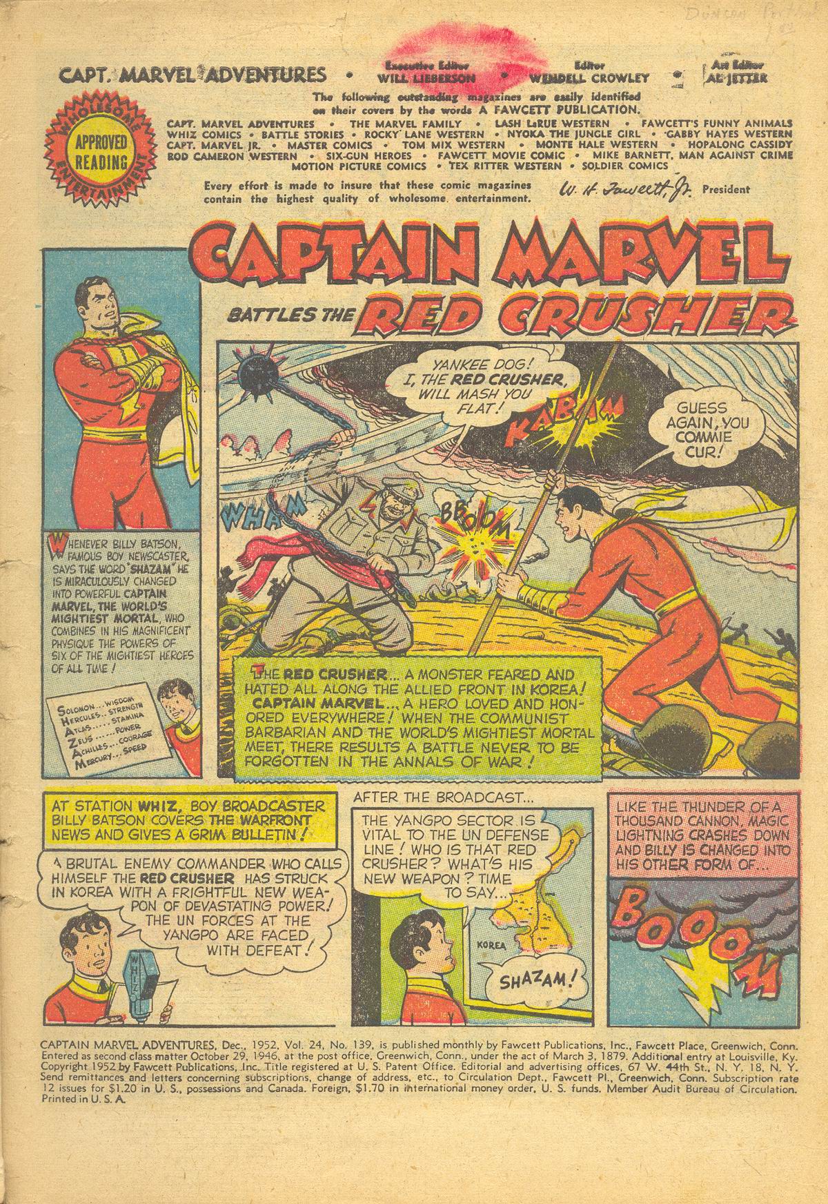 Read online Captain Marvel Adventures comic -  Issue #139 - 3