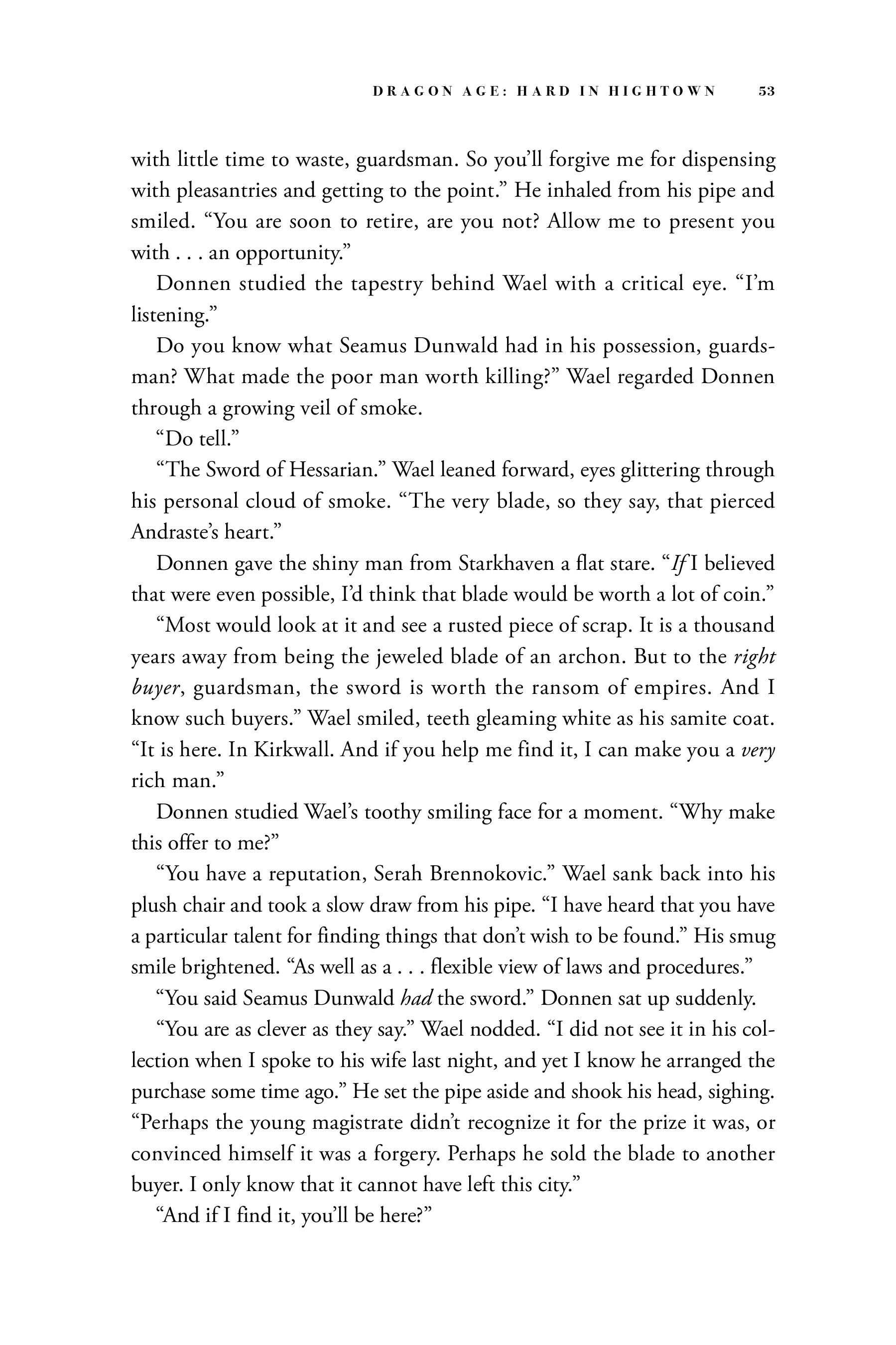 Read online Dragon Age: Hard in Hightown comic -  Issue # TPB - 54