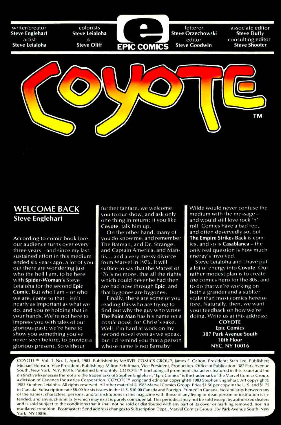 Read online Coyote comic -  Issue #1 - 2