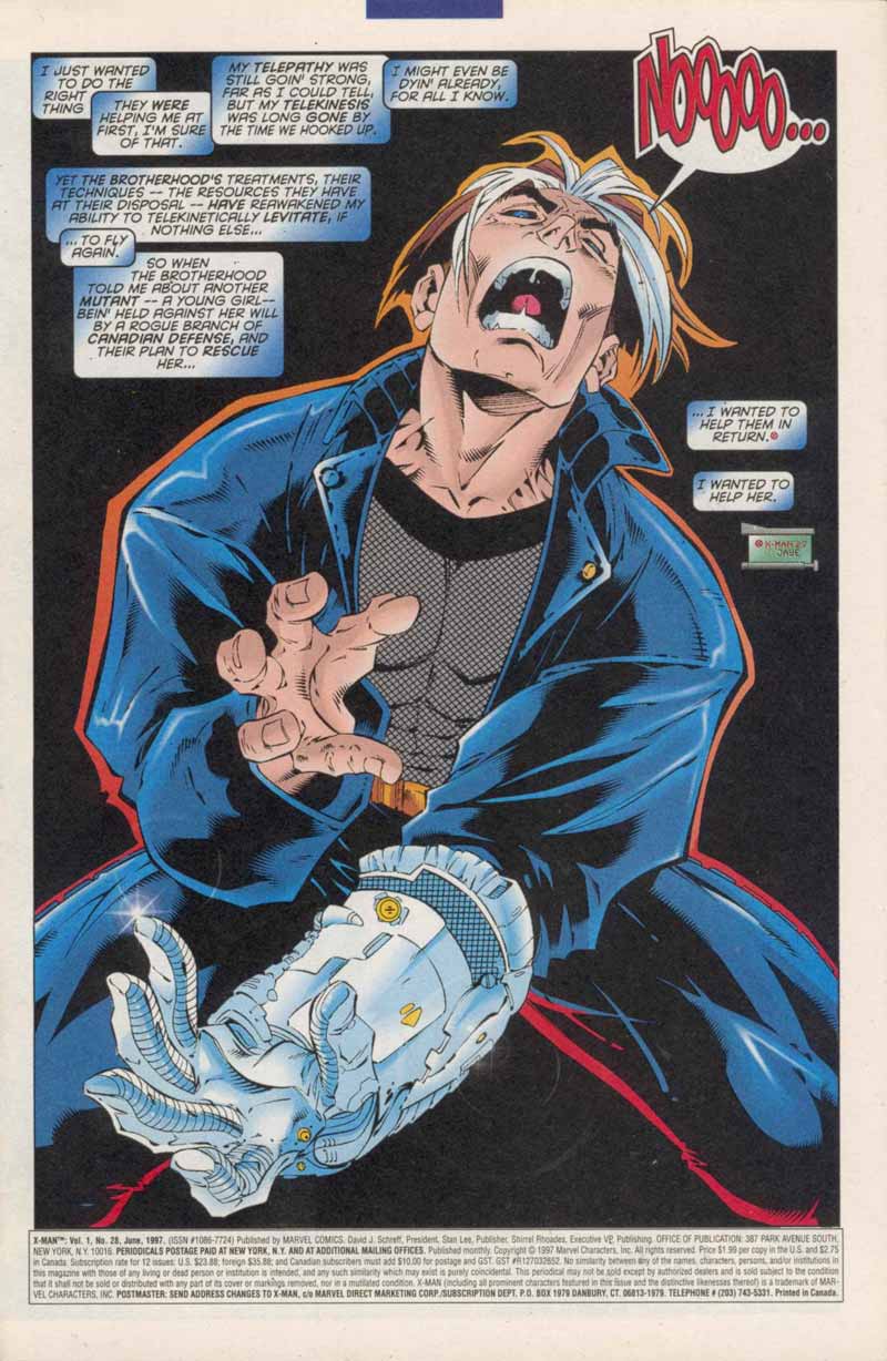 Read online X-Man comic -  Issue #28 - 2