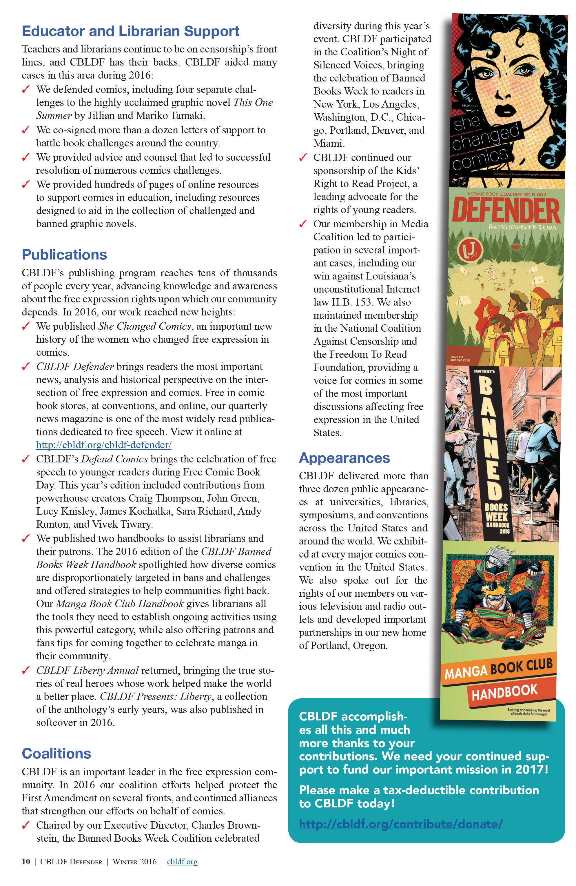 Read online CBLDF Defender comic -  Issue #8 - 10