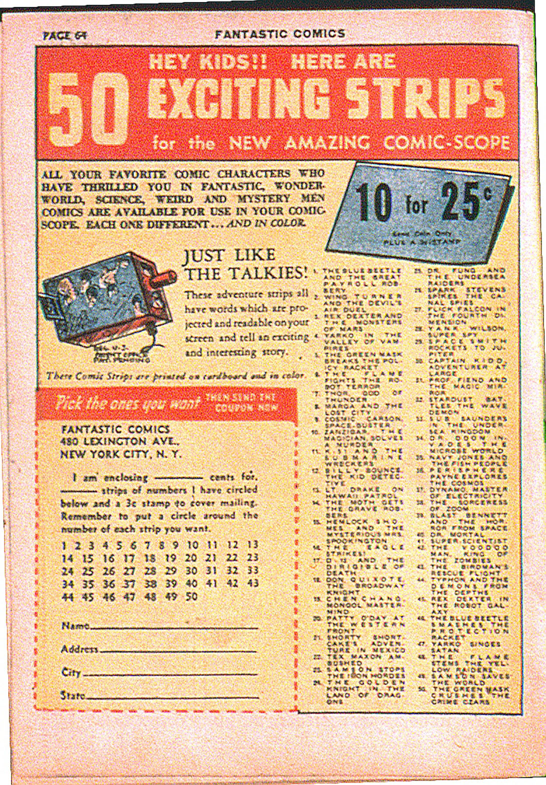 Read online Fantastic Comics comic -  Issue #7 - 66