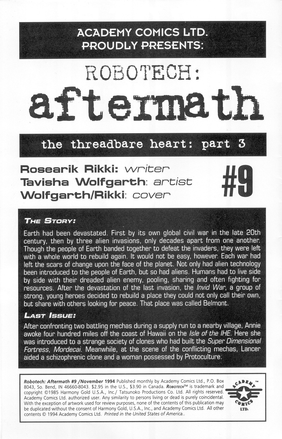 Read online Robotech Invid War: Aftermath comic -  Issue #9 - 2