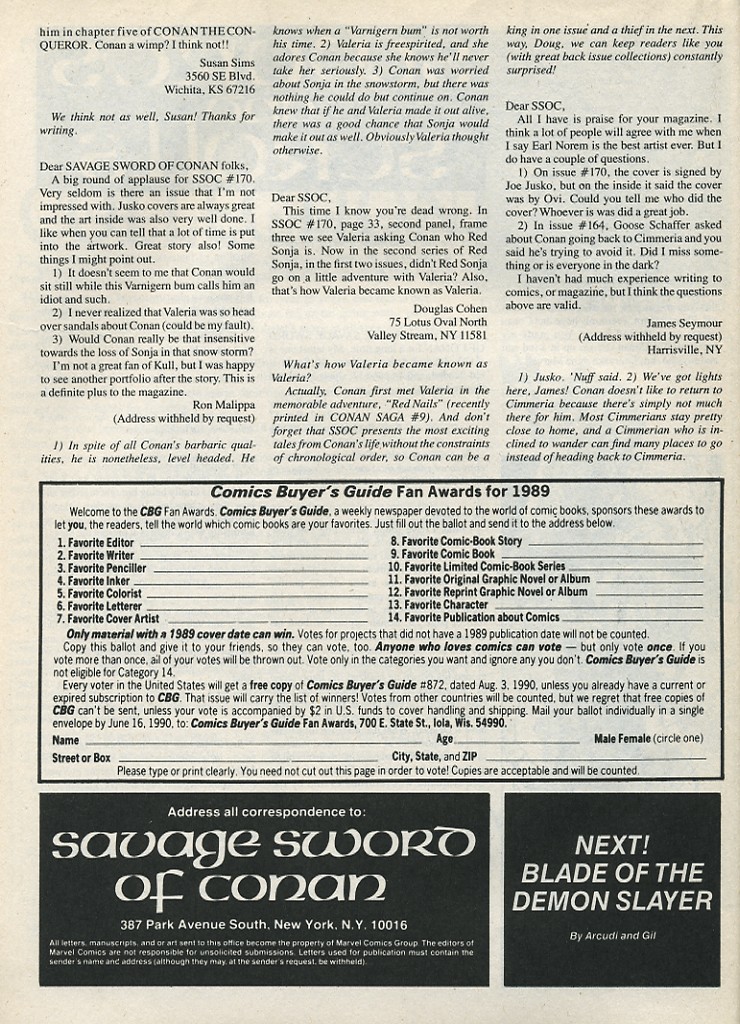Read online The Savage Sword Of Conan comic -  Issue #174 - 66