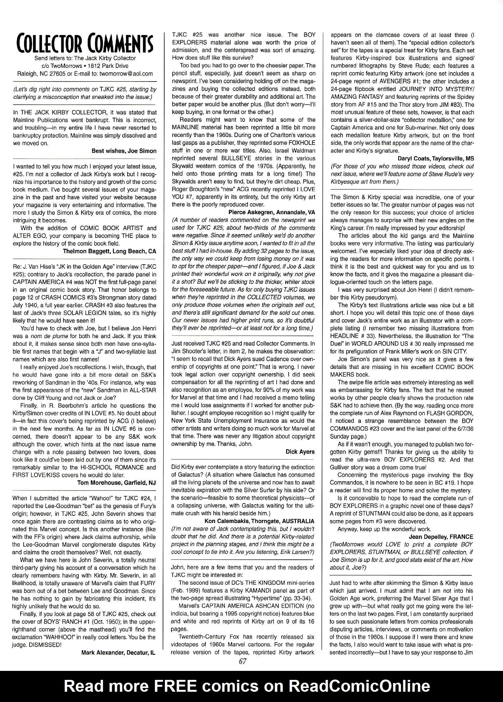 Read online The Jack Kirby Collector comic -  Issue #26 - 66