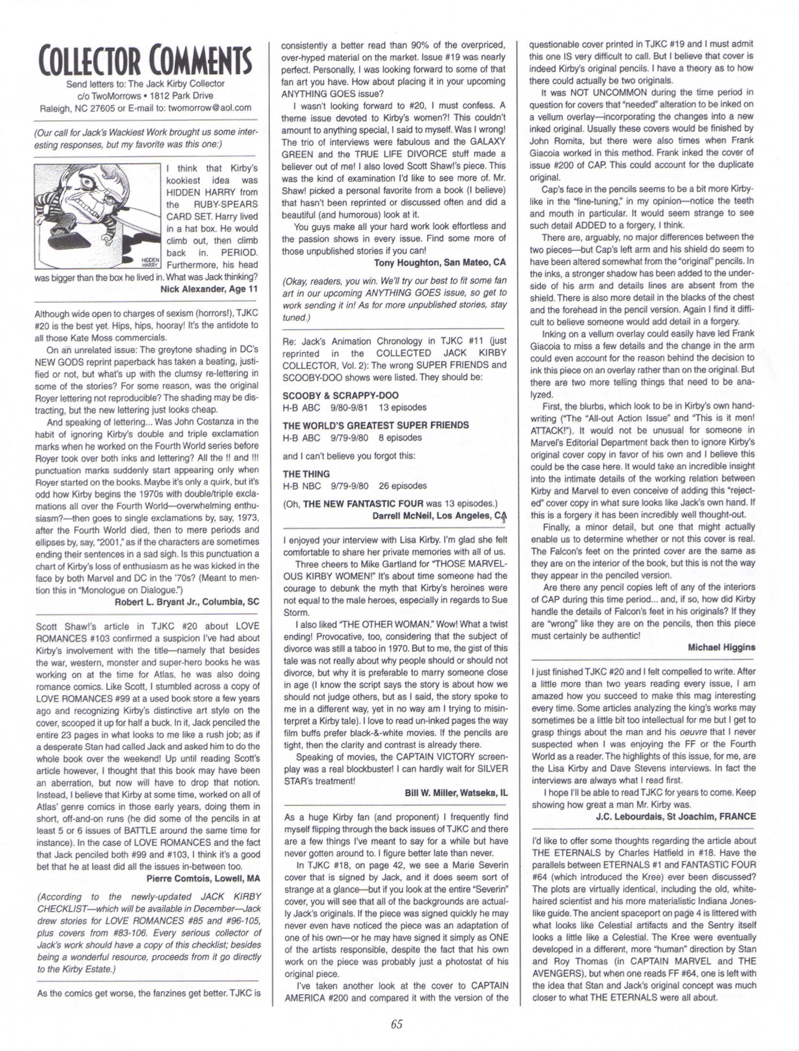 Read online The Jack Kirby Collector comic -  Issue #21 - 64
