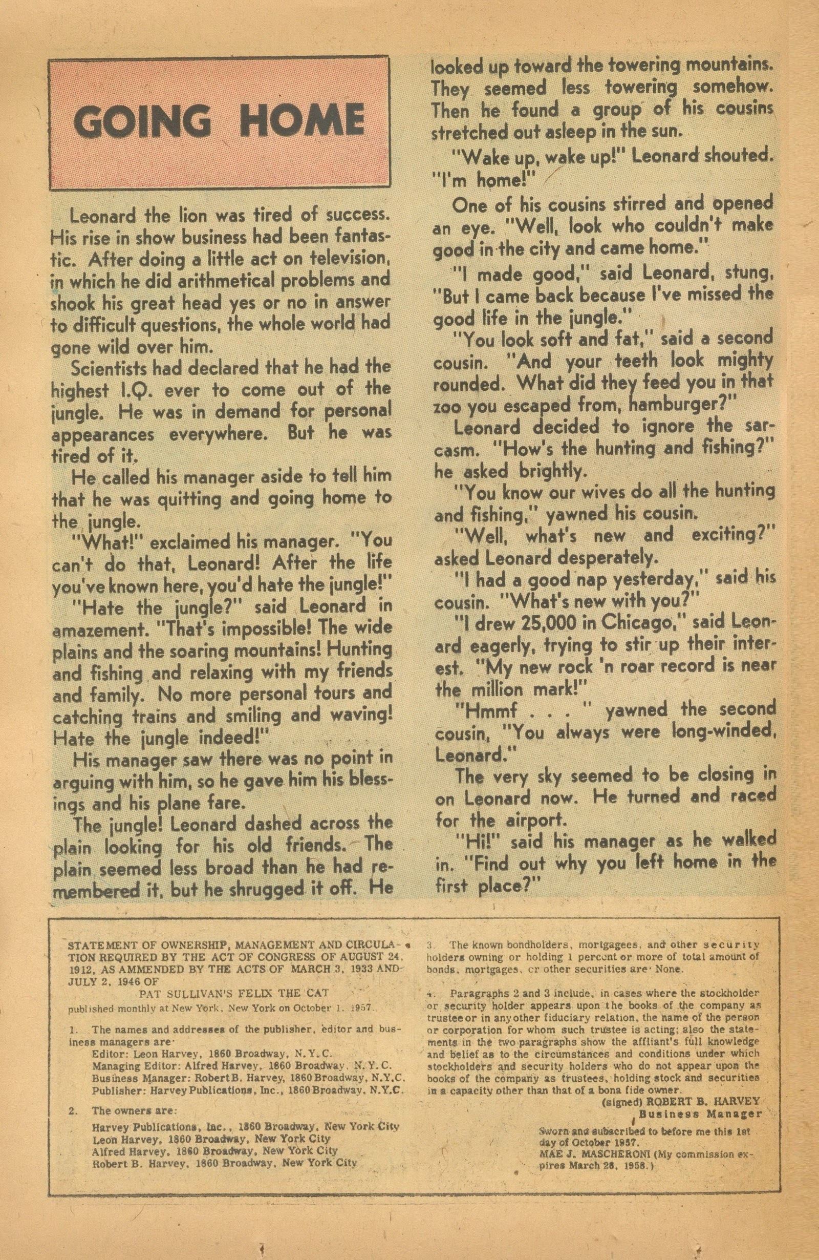 Read online Felix the Cat (1955) comic -  Issue #93 - 26
