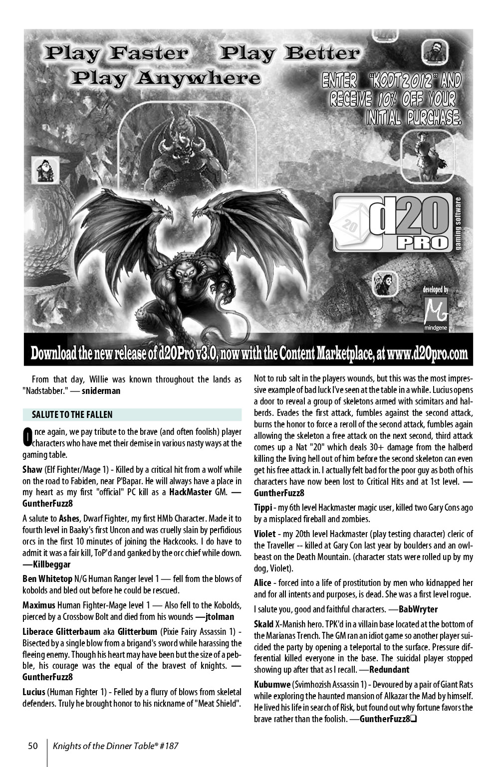 Read online Knights of the Dinner Table comic -  Issue #187 - 52