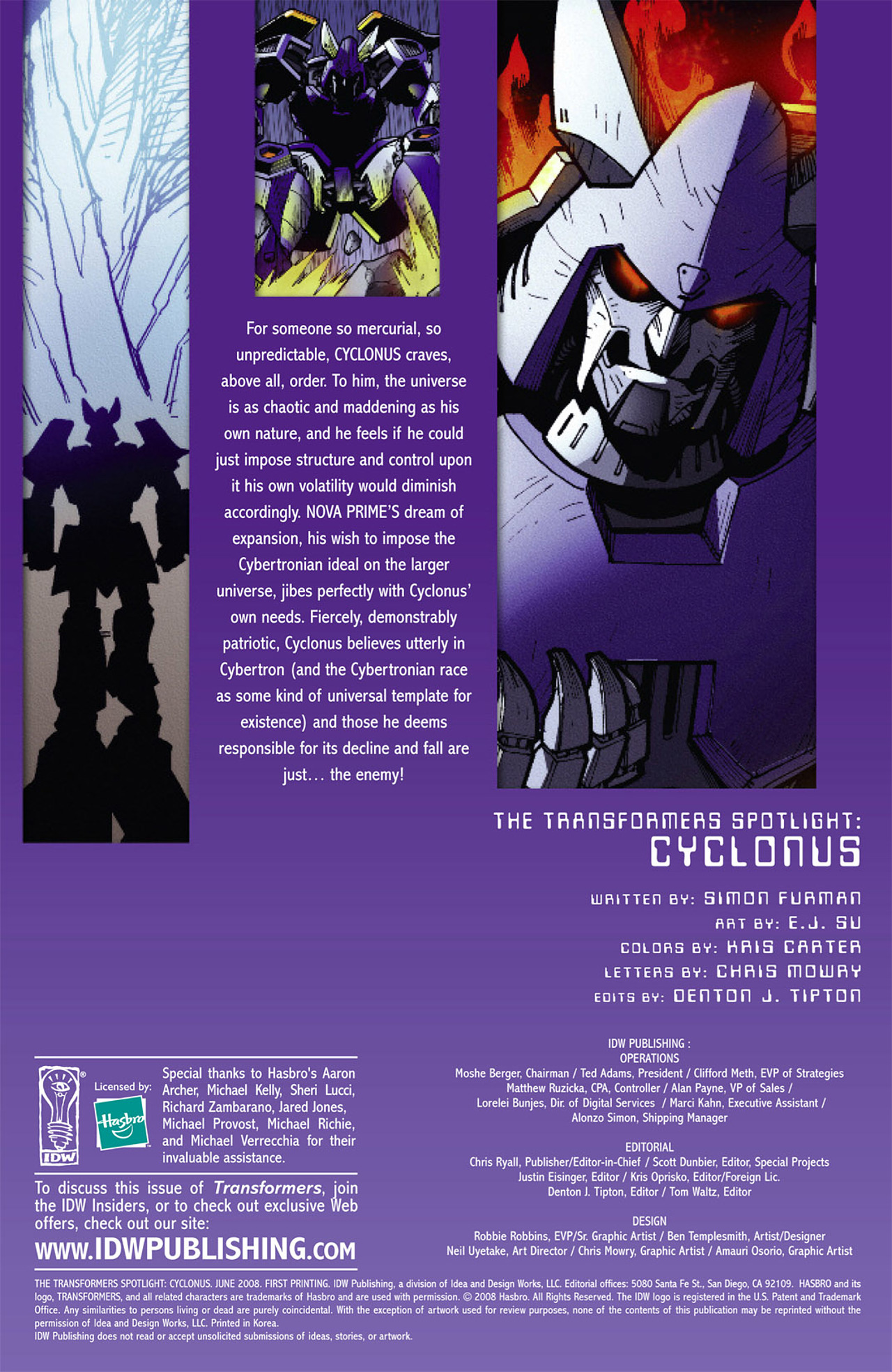 Read online Transformers Spotlight: Cyclonus comic -  Issue # Full - 4