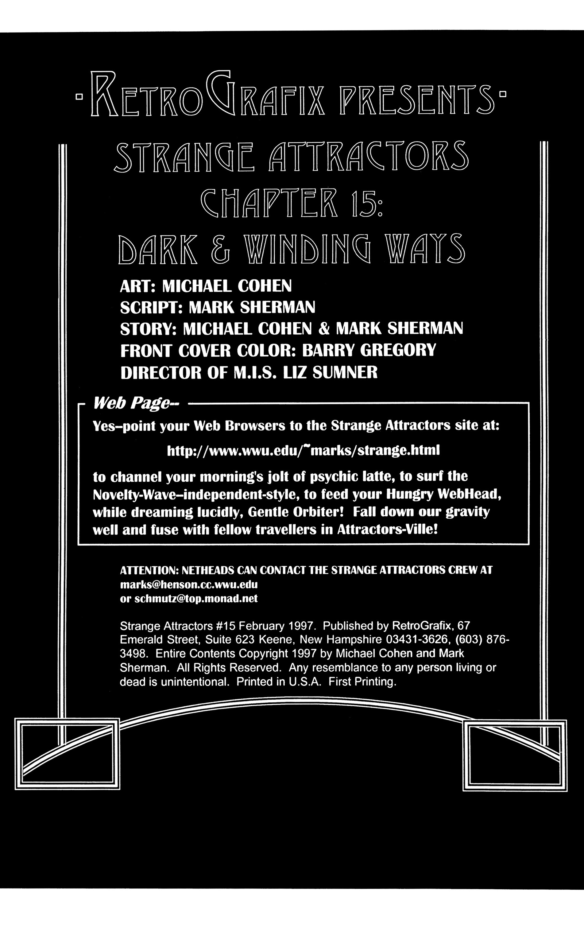 Read online Strange Attractors (1993) comic -  Issue #15 - 2