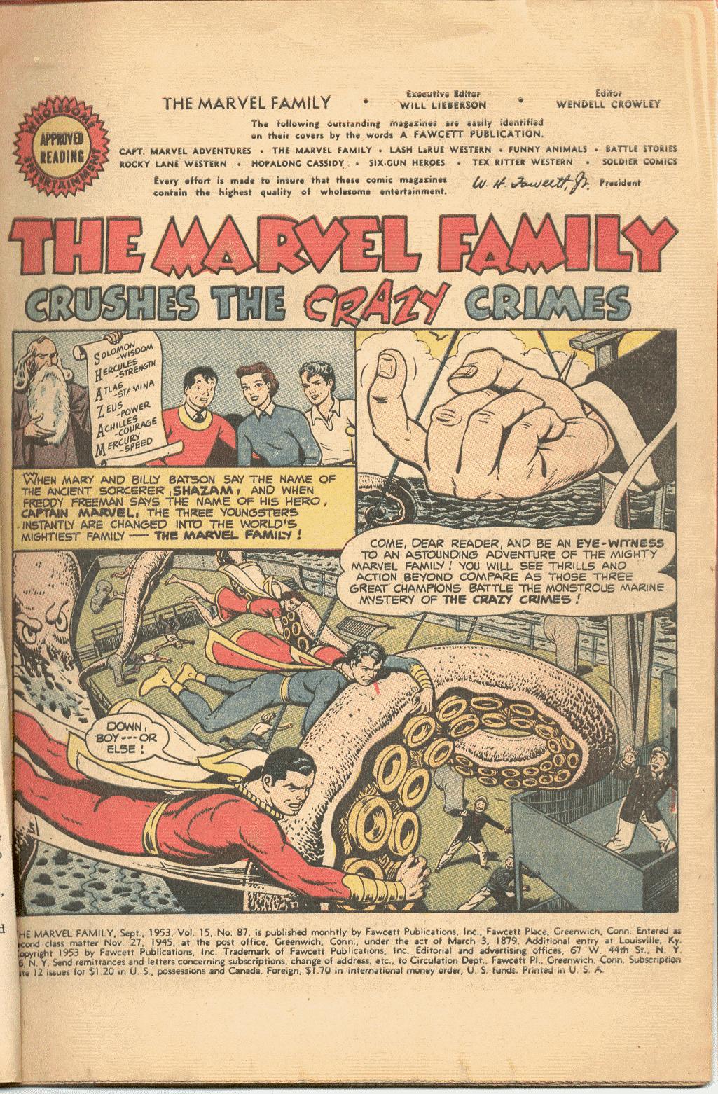 Read online The Marvel Family comic -  Issue #87 - 3