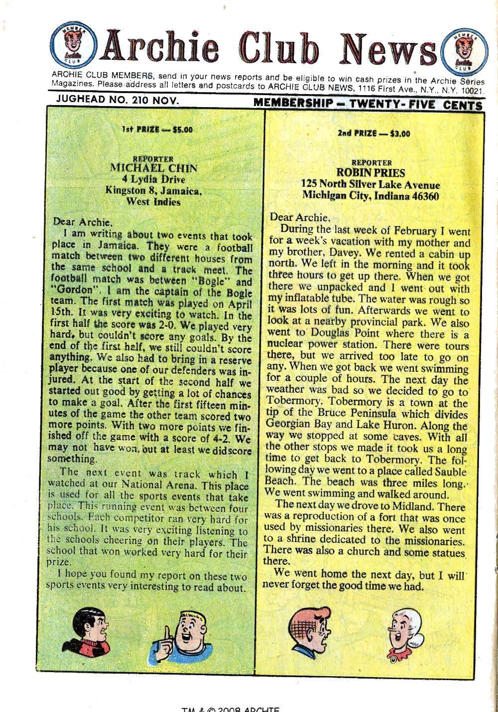 Read online Jughead (1965) comic -  Issue #210 - 20