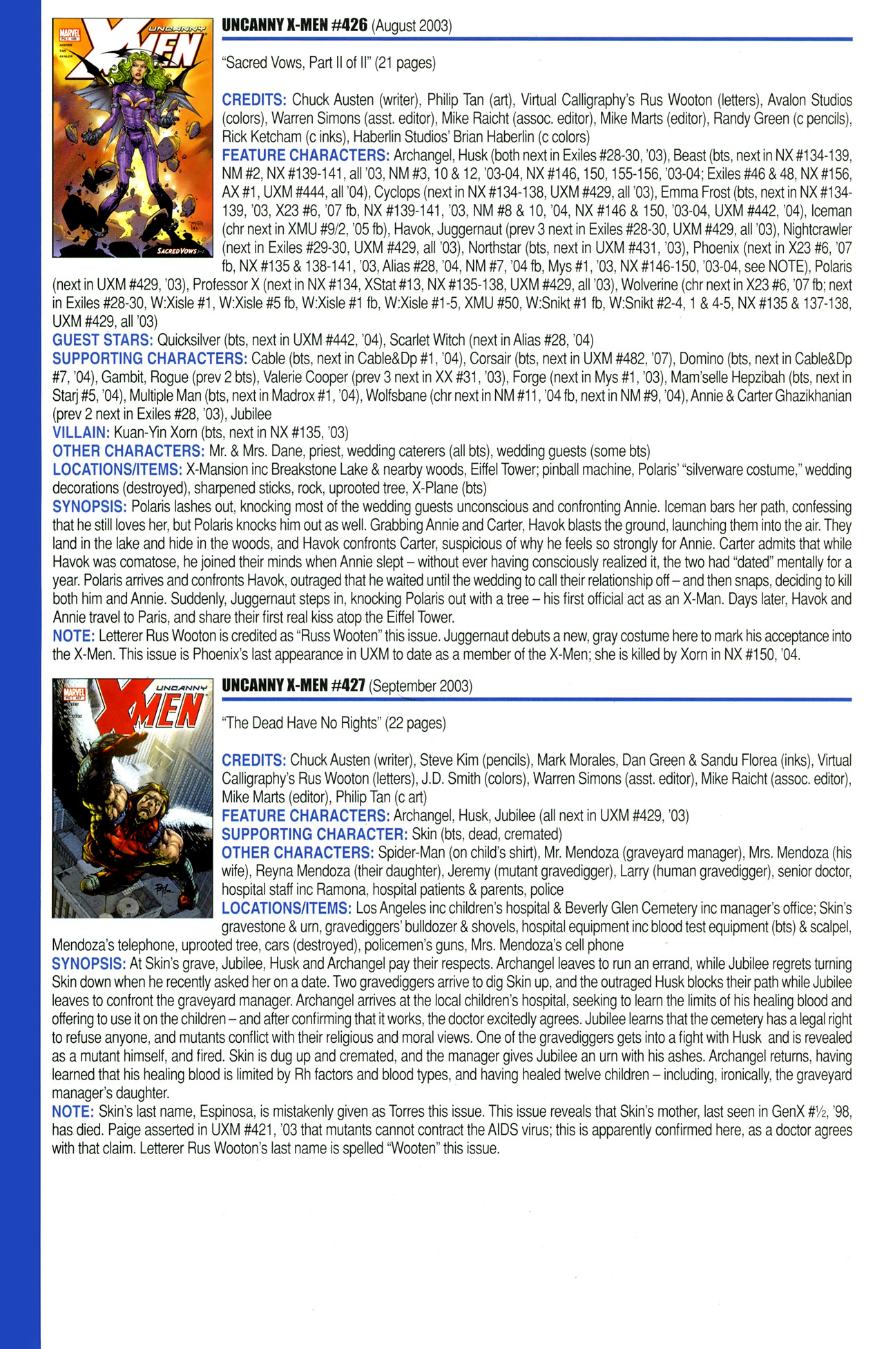 Read online Official Index to the Marvel Universe comic -  Issue #11 - 52