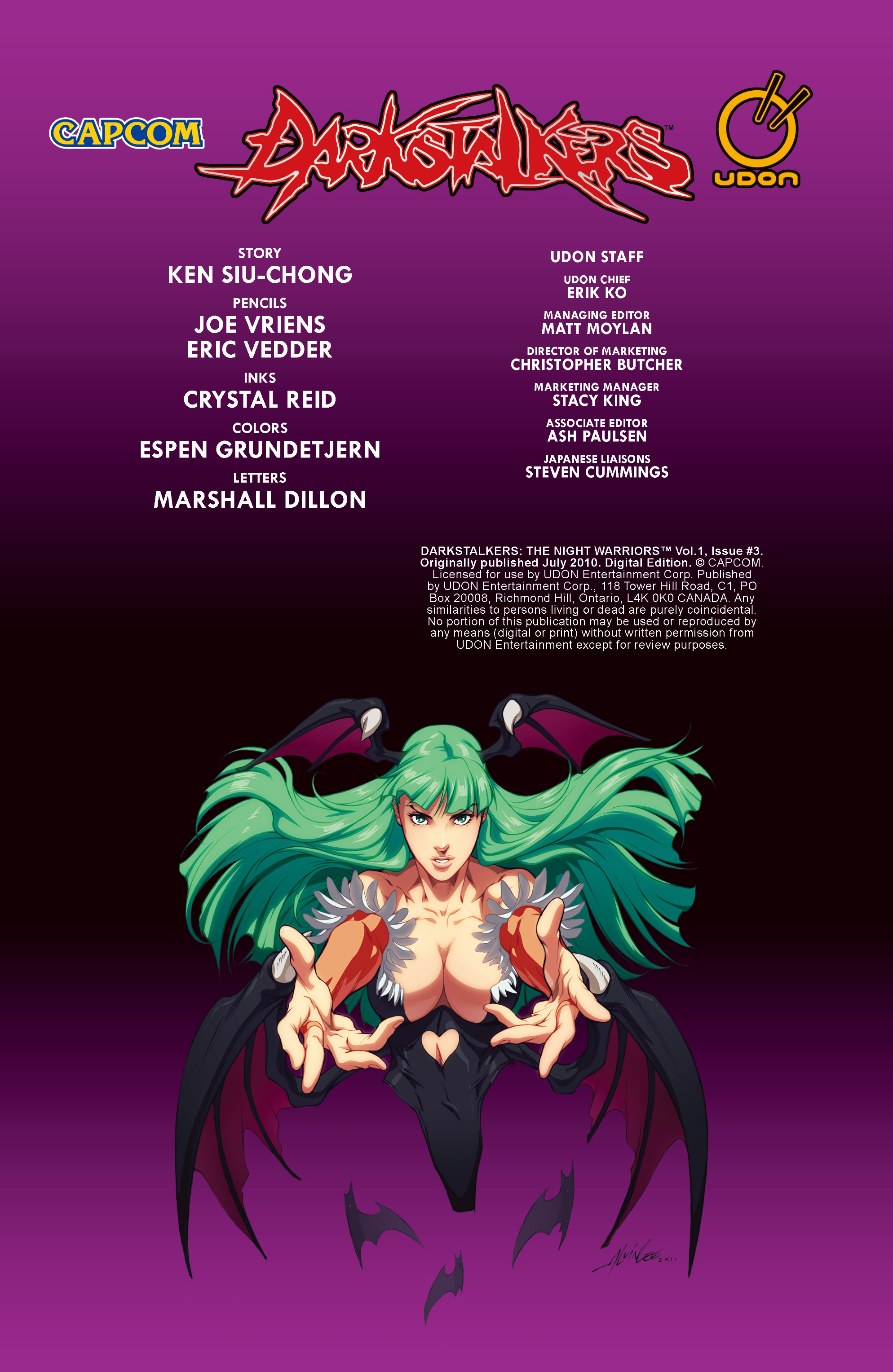 Read online Darkstalkers: The Night Warriors comic -  Issue #3 - 2