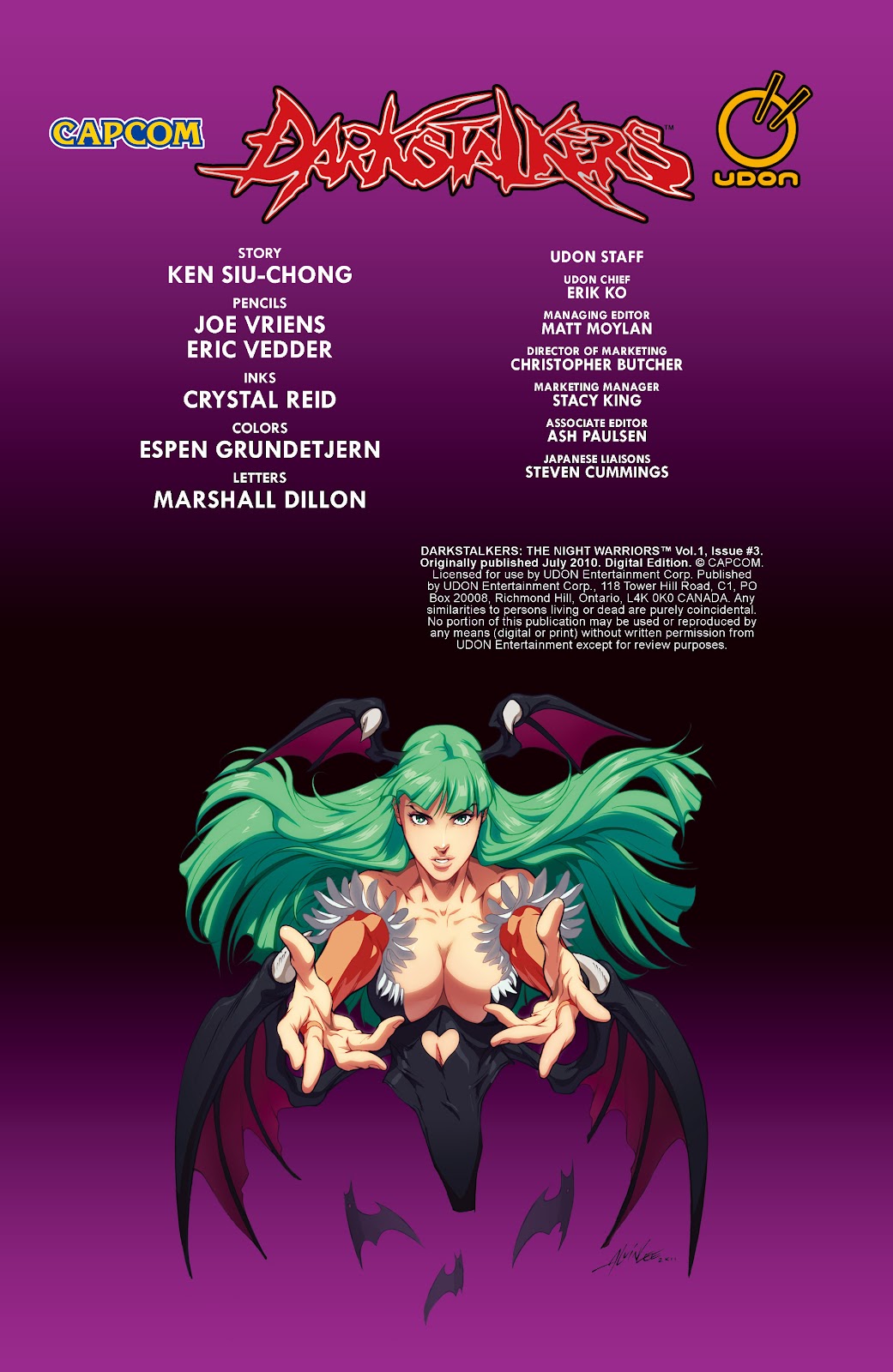 Darkstalkers: The Night Warriors issue 3 - Page 2