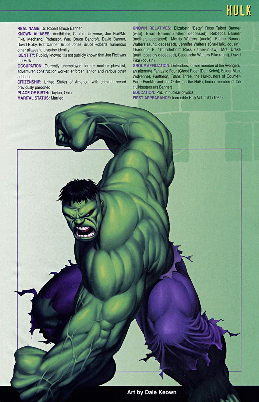 Read online The Official Handbook of the Marvel Universe: Hulk comic -  Issue # Full - 16