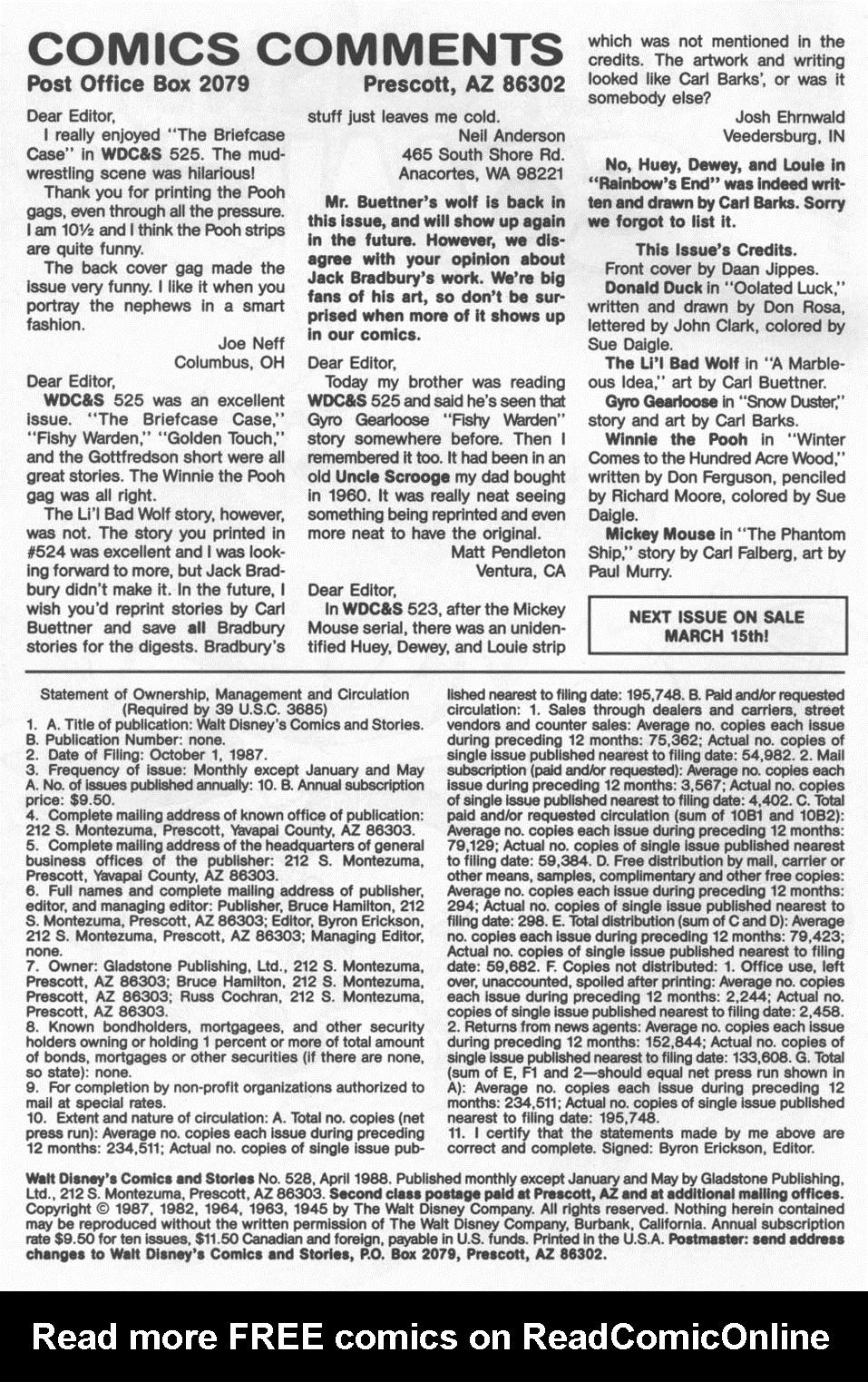 Read online Walt Disney's Comics and Stories comic -  Issue #528 - 2