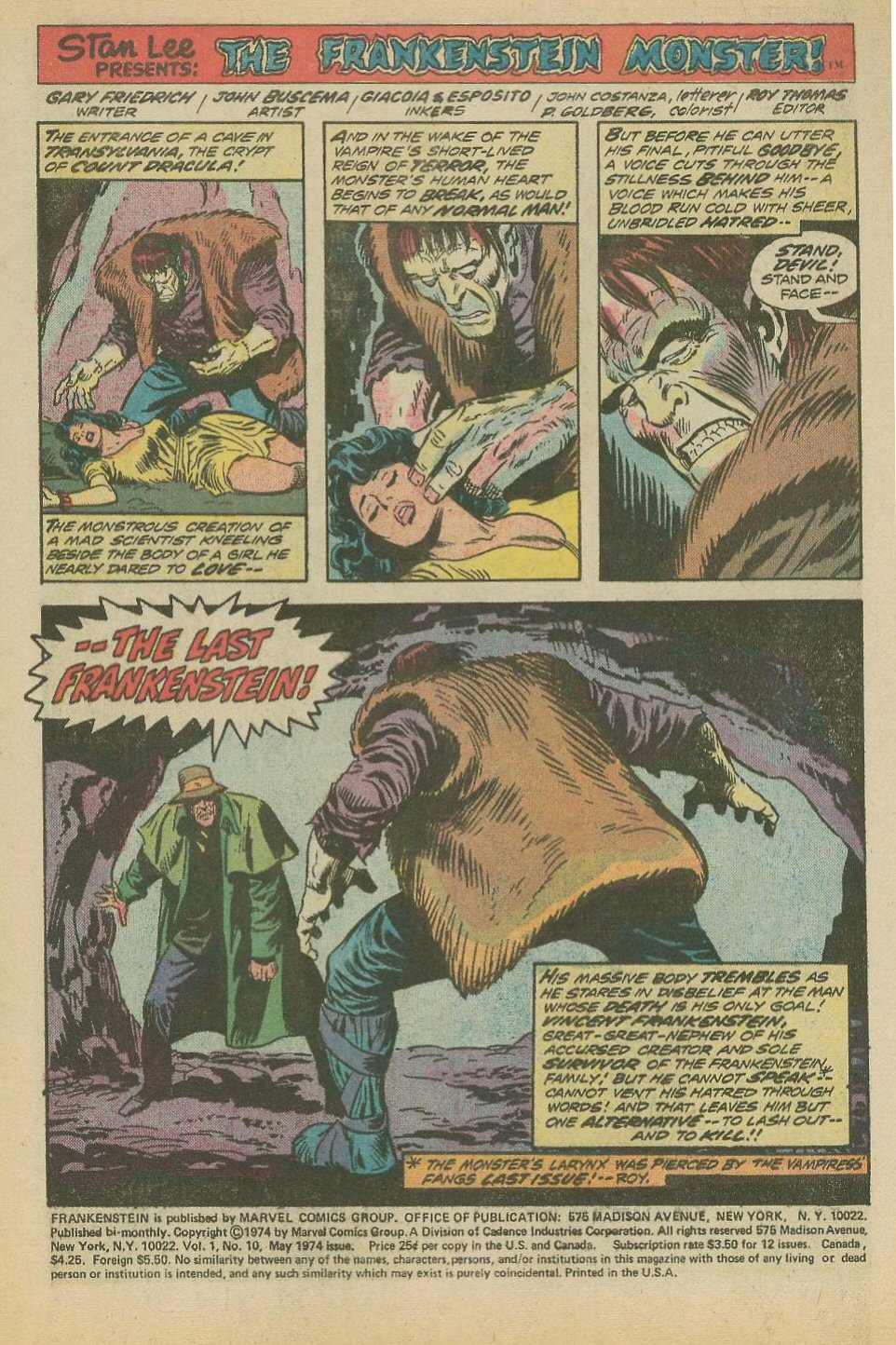 Read online Frankenstein (1973) comic -  Issue #10 - 2