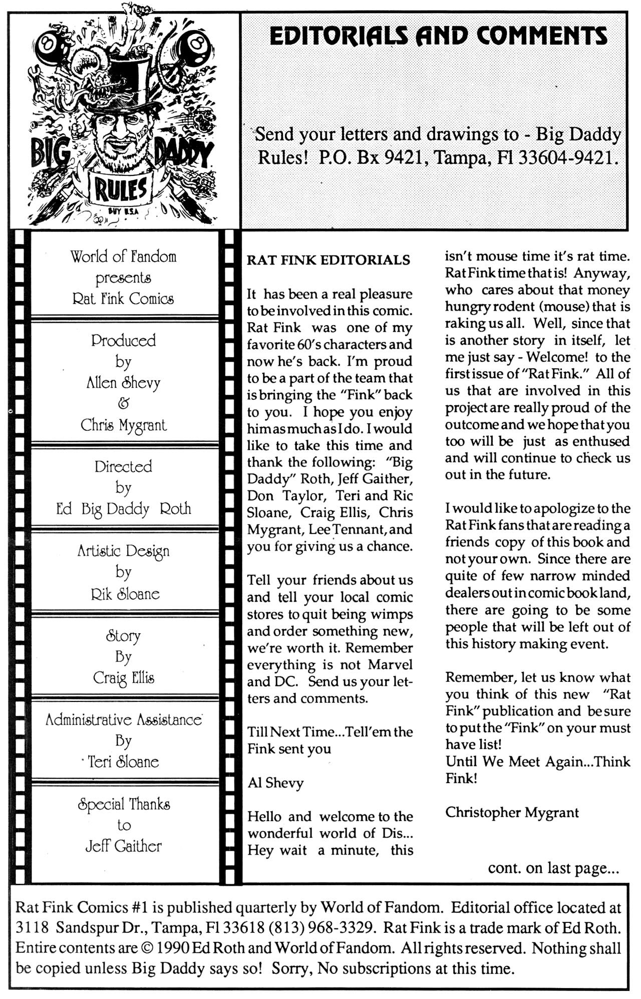 Read online Rat Fink Comics comic -  Issue #1 - 2