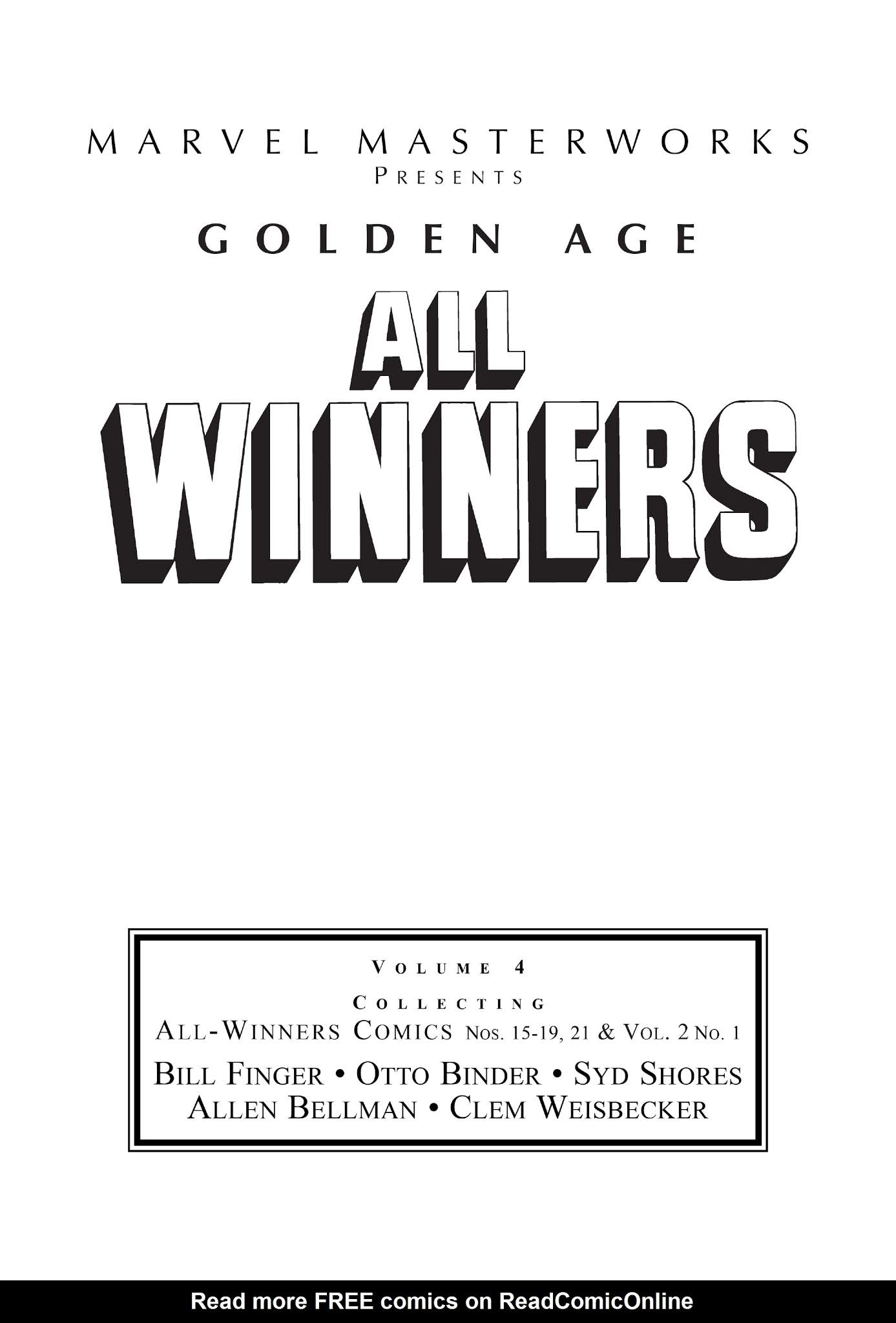 Read online Marvel Masterworks: Golden Age All Winners comic -  Issue # TPB 4 (Part 1) - 2