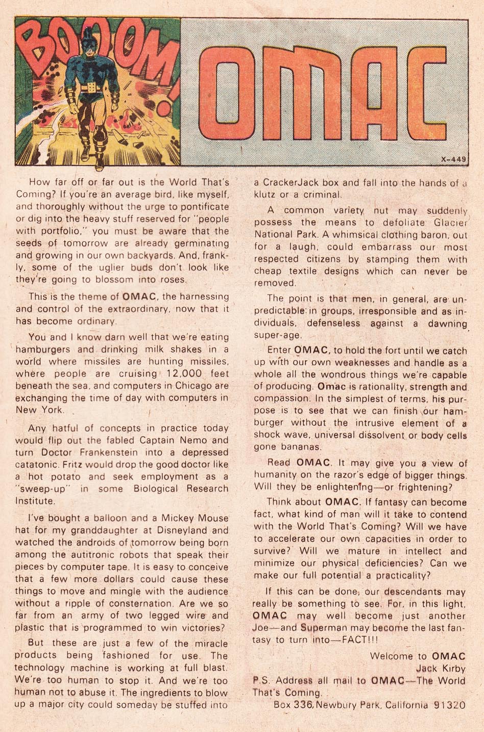 Read online OMAC (1974) comic -  Issue #1 - 22
