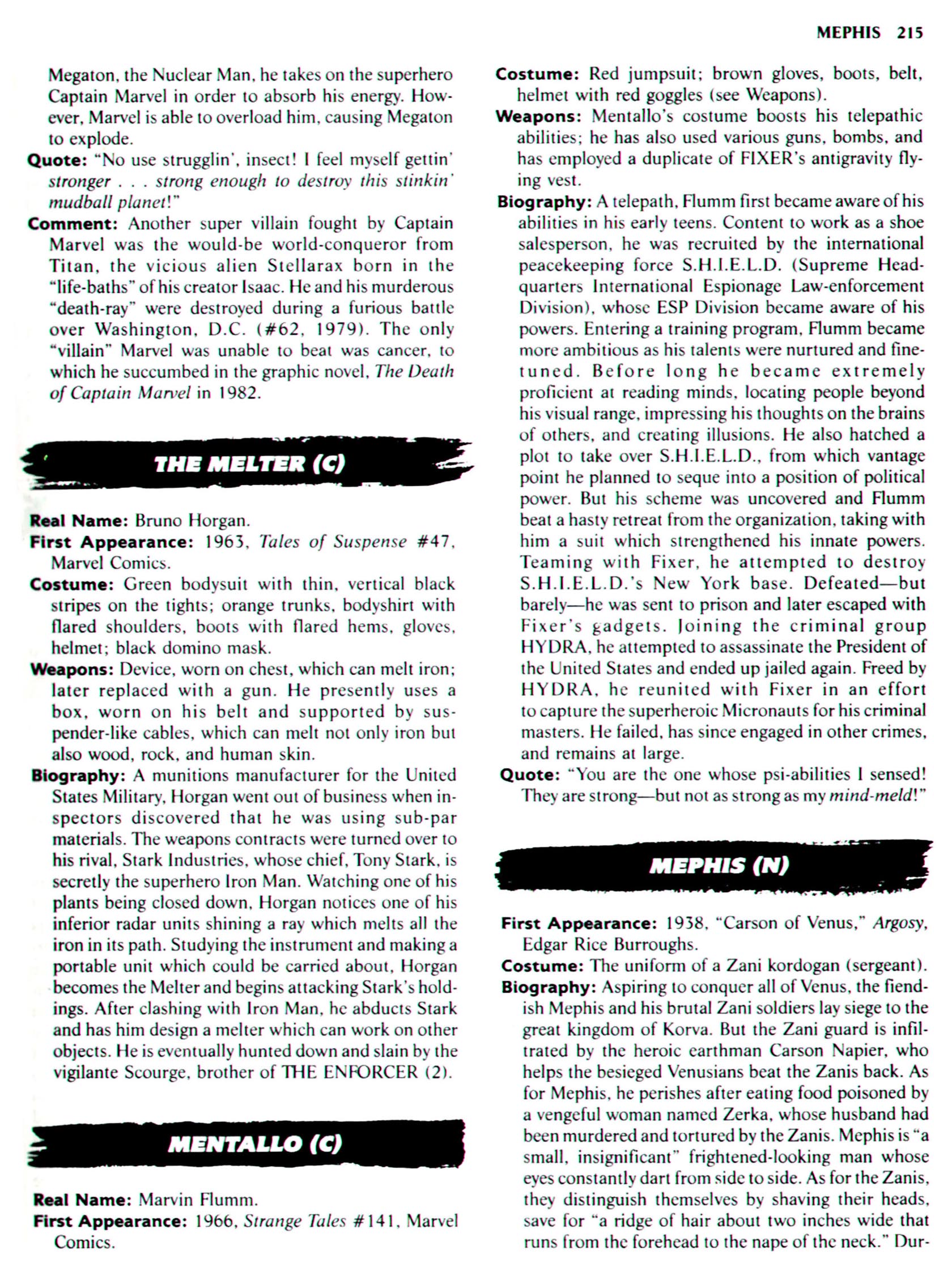 Read online The Encyclopedia of Super Villains comic -  Issue # TPB (Part 1) - 241