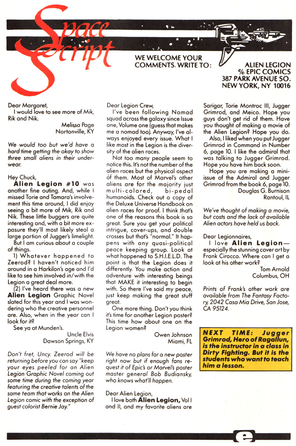 Read online Alien Legion (1987) comic -  Issue #11 - 31