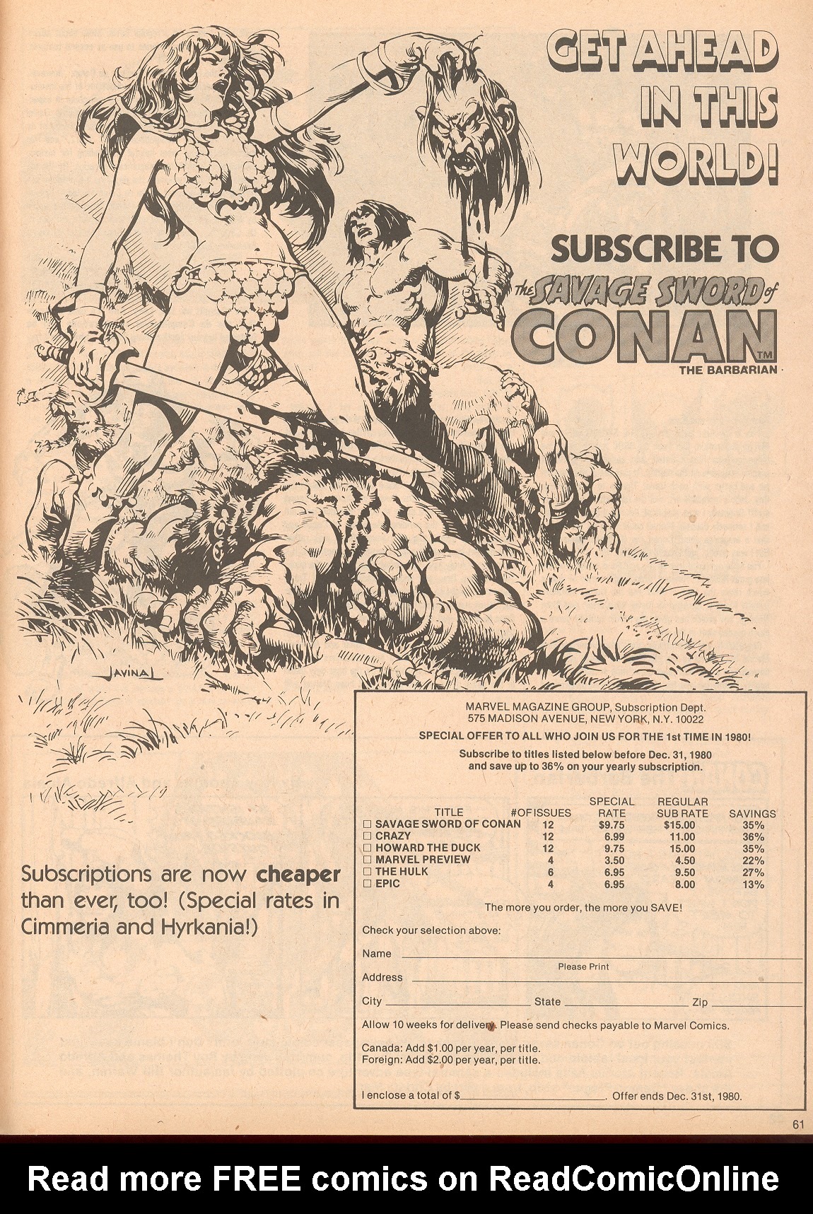 Read online The Savage Sword Of Conan comic -  Issue #60 - 61