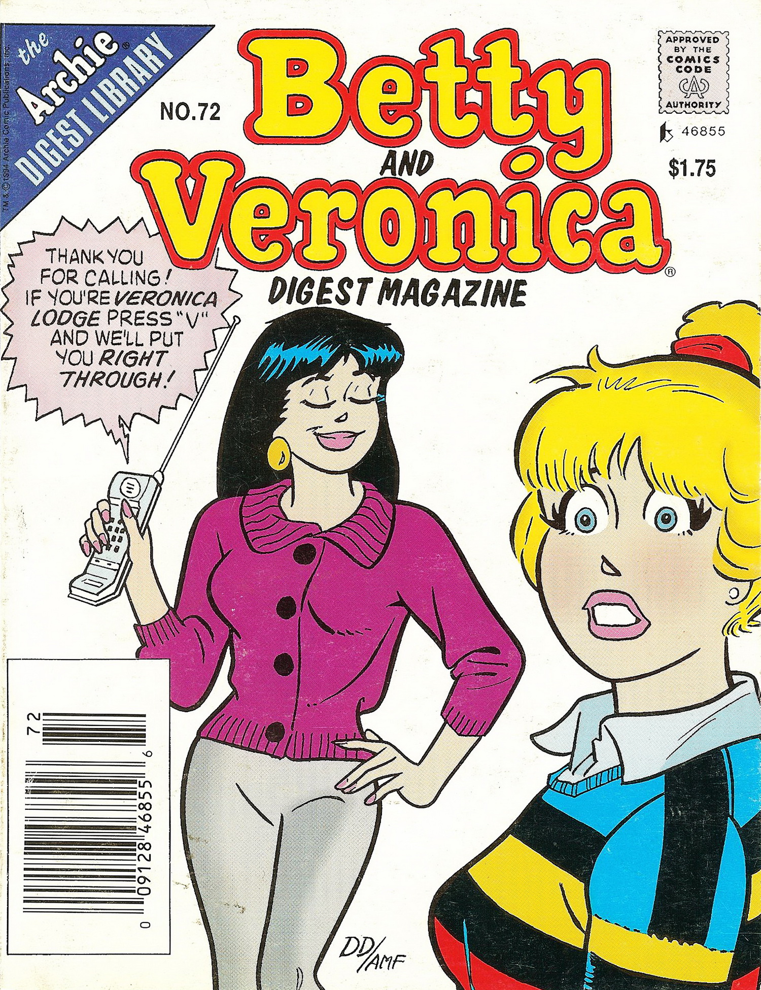 Read online Betty and Veronica Digest Magazine comic -  Issue #72 - 1