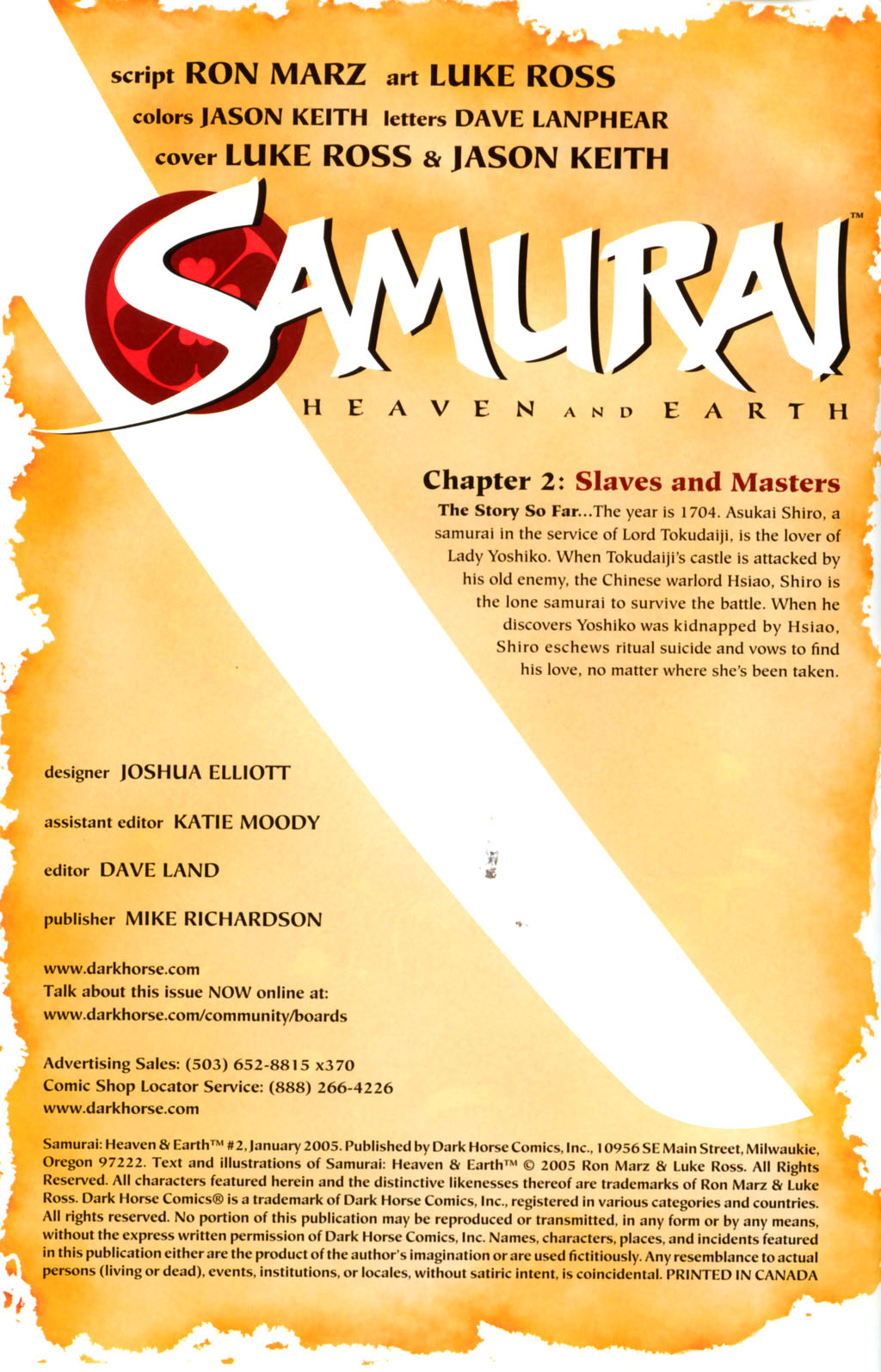 Read online Samurai: Heaven and Earth comic -  Issue #2 - 2