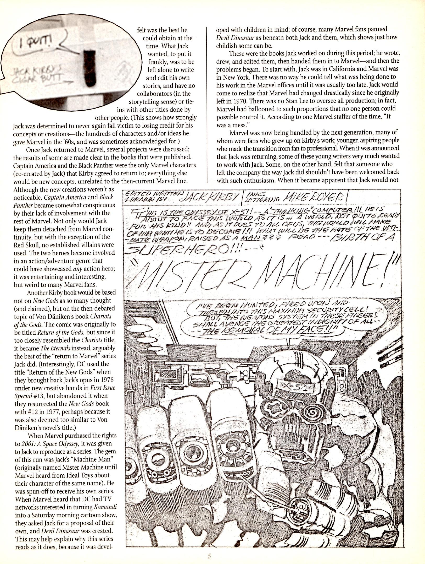 Read online The Jack Kirby Collector comic -  Issue #29 - 5