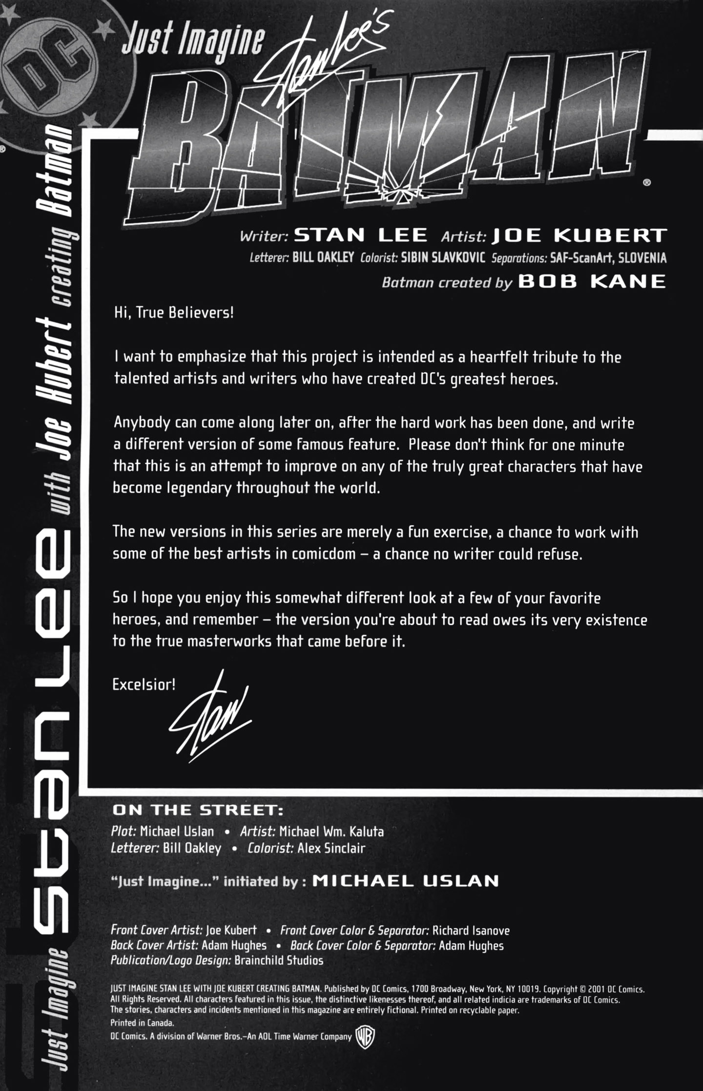 Read online Just Imagine Stan Lee With Joe Kubert Creating Batman comic -  Issue # Full - 2