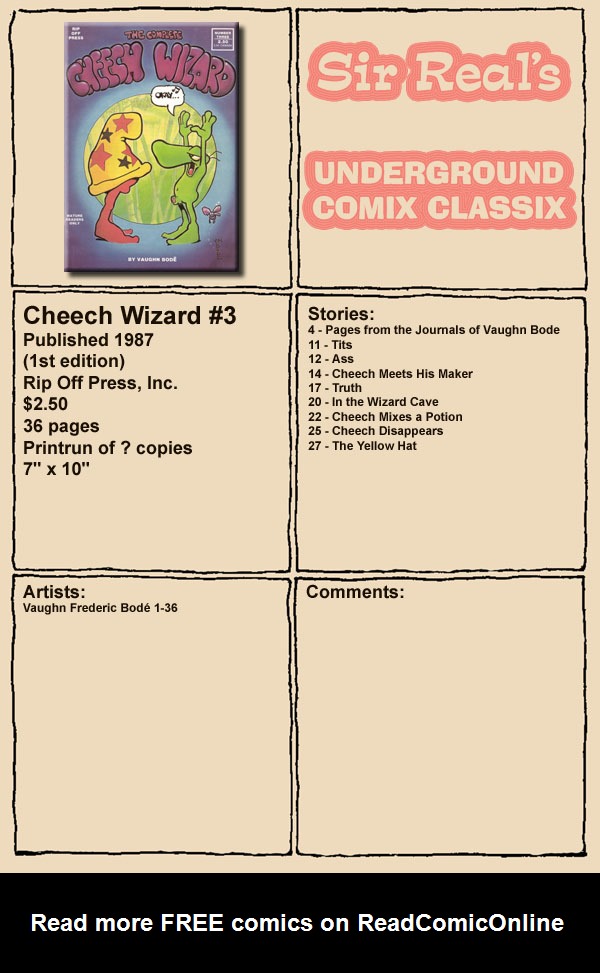 Read online Complete Cheech Wizard comic -  Issue #3 - 1