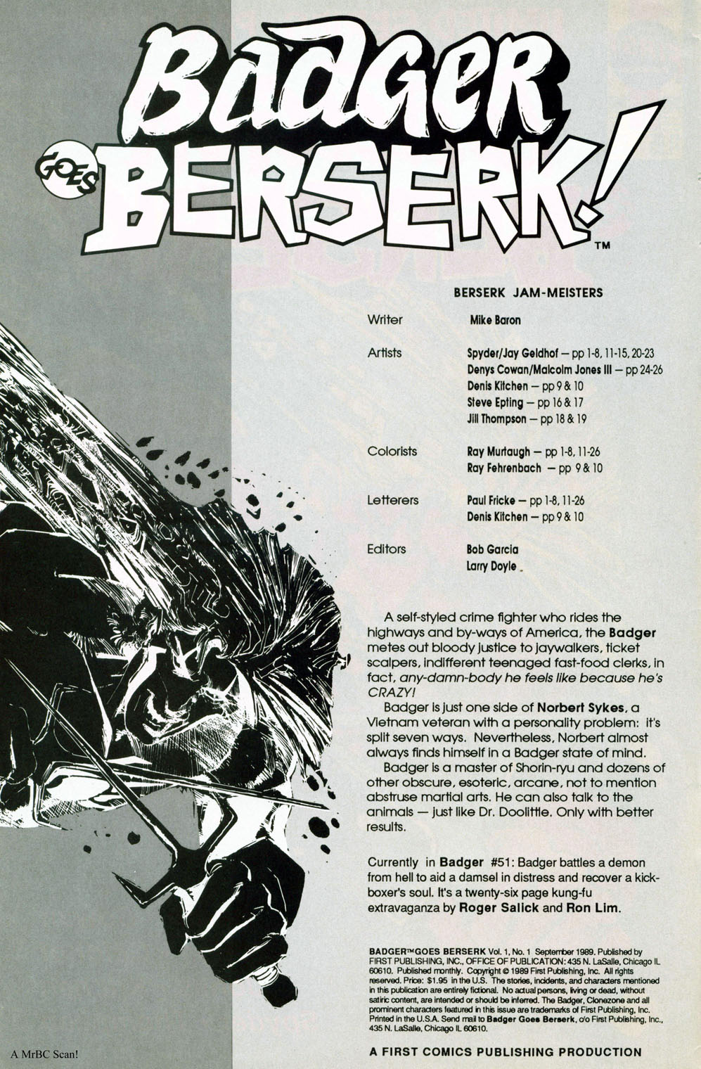 Read online Badger Goes Berserk! comic -  Issue #1 - 2