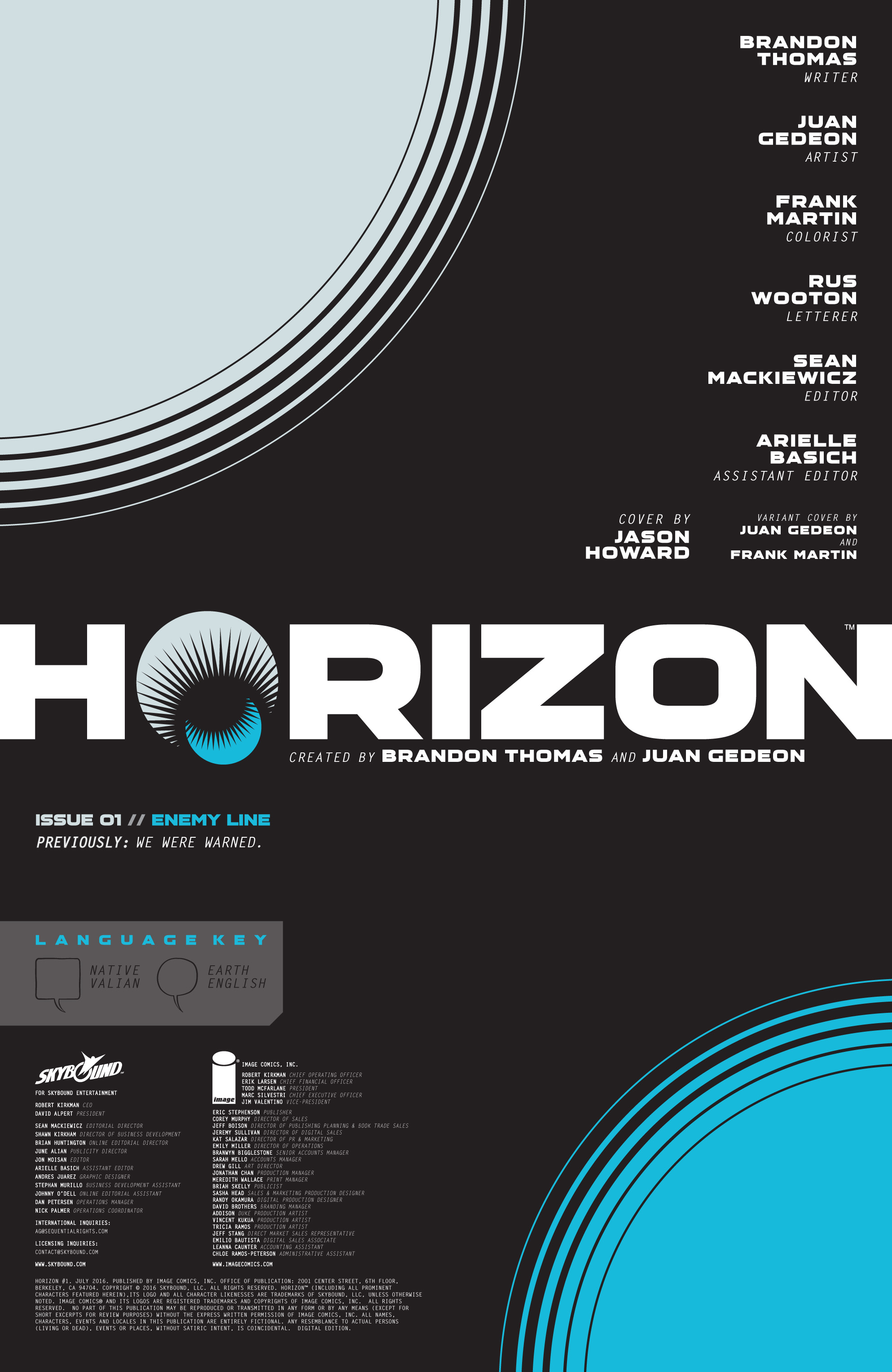 Read online Horizon comic -  Issue #1 - 2