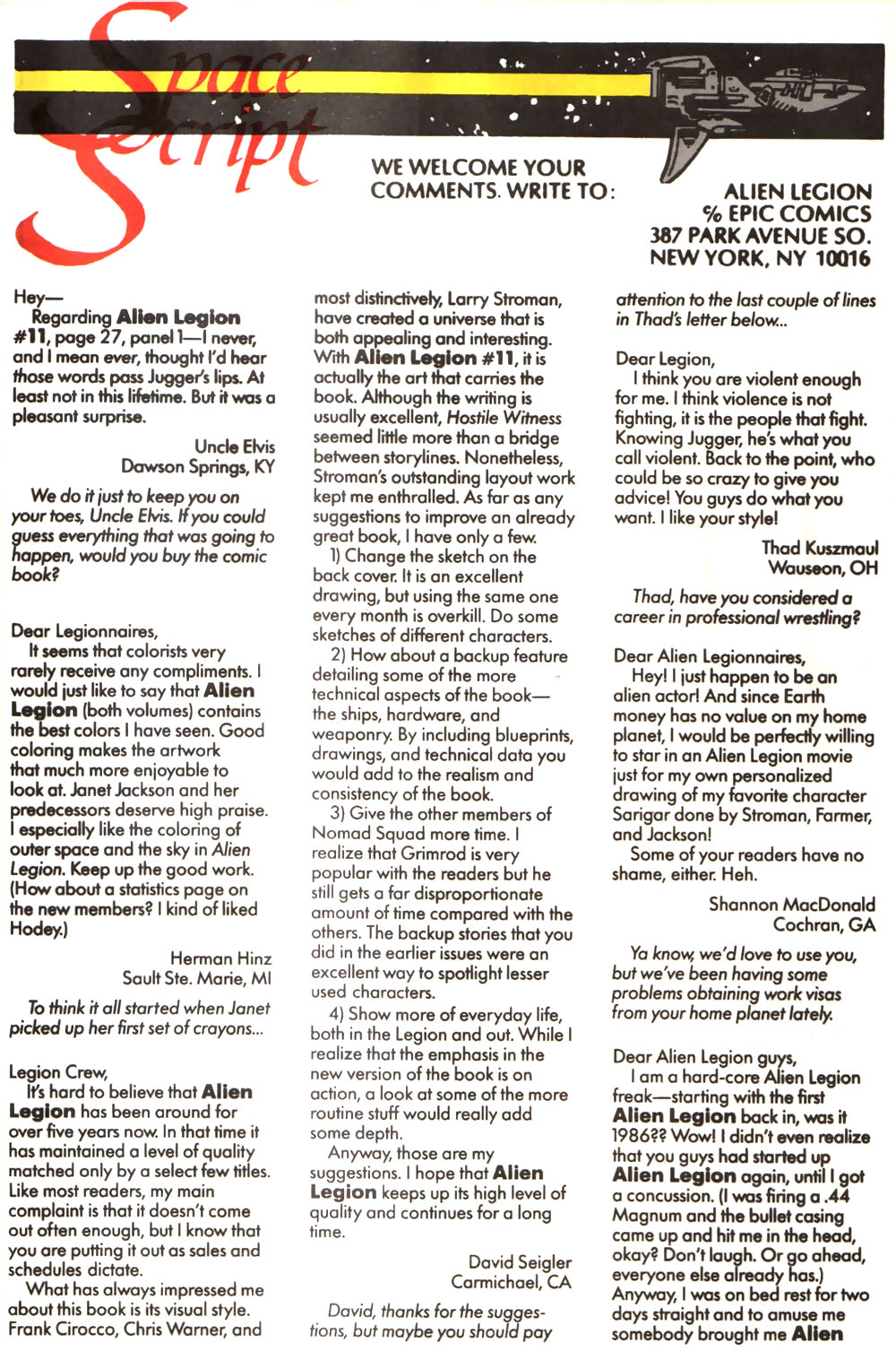 Read online Alien Legion (1987) comic -  Issue #13 - 32