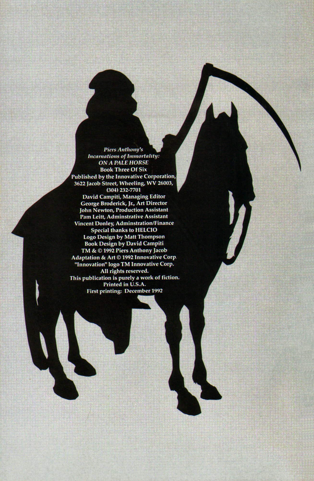 Read online Piers Anthony's Incarnations of Immortality: On A Pale Horse comic -  Issue #3 - 2
