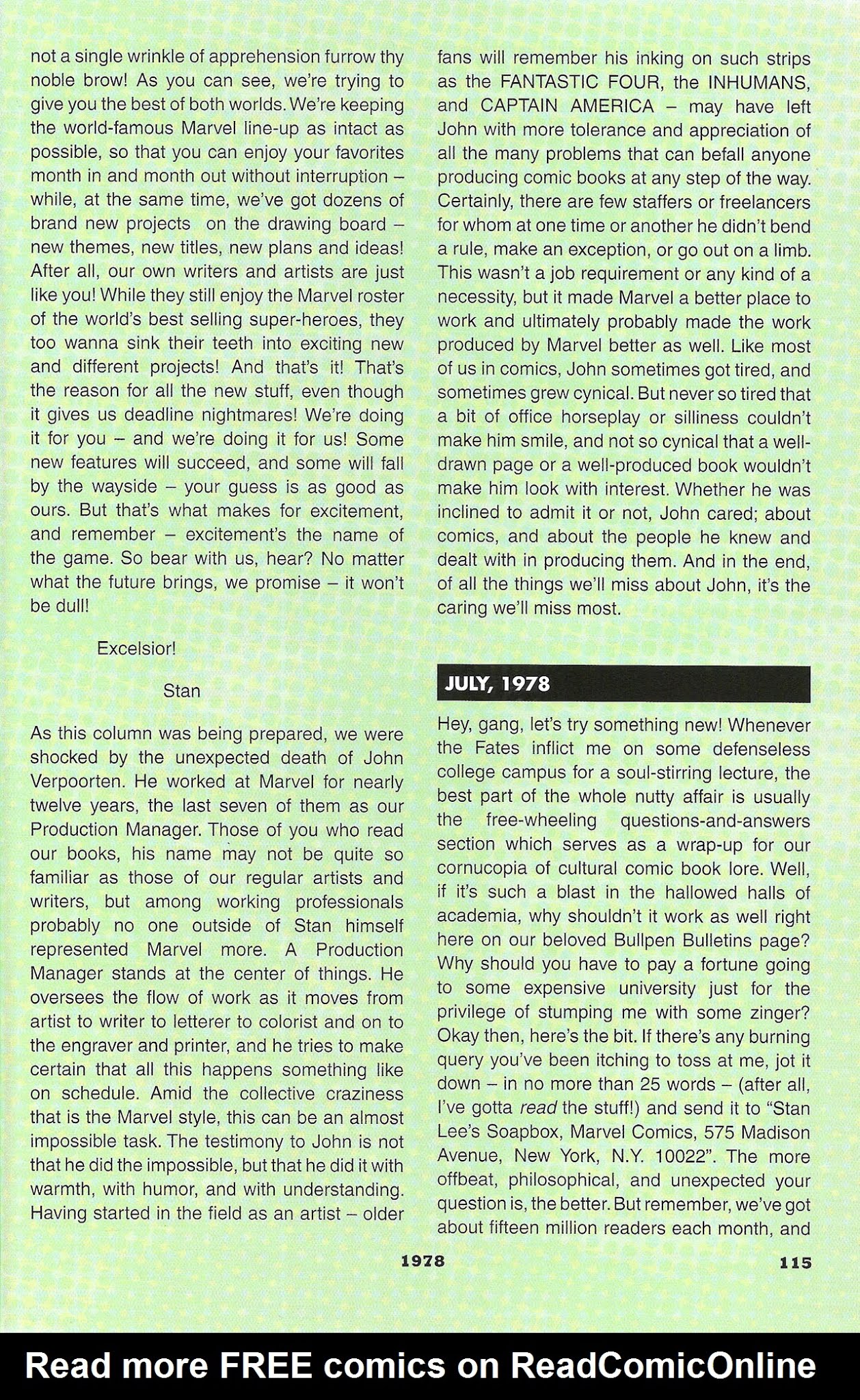 Read online Stan's Soapbox: The Collection comic -  Issue # TPB - 100