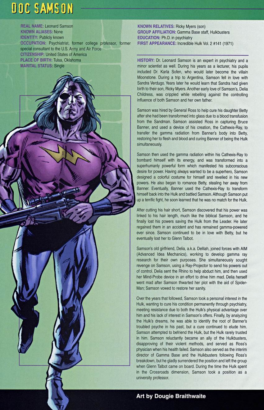 Read online The Official Handbook of the Marvel Universe: Hulk comic -  Issue # Full - 11