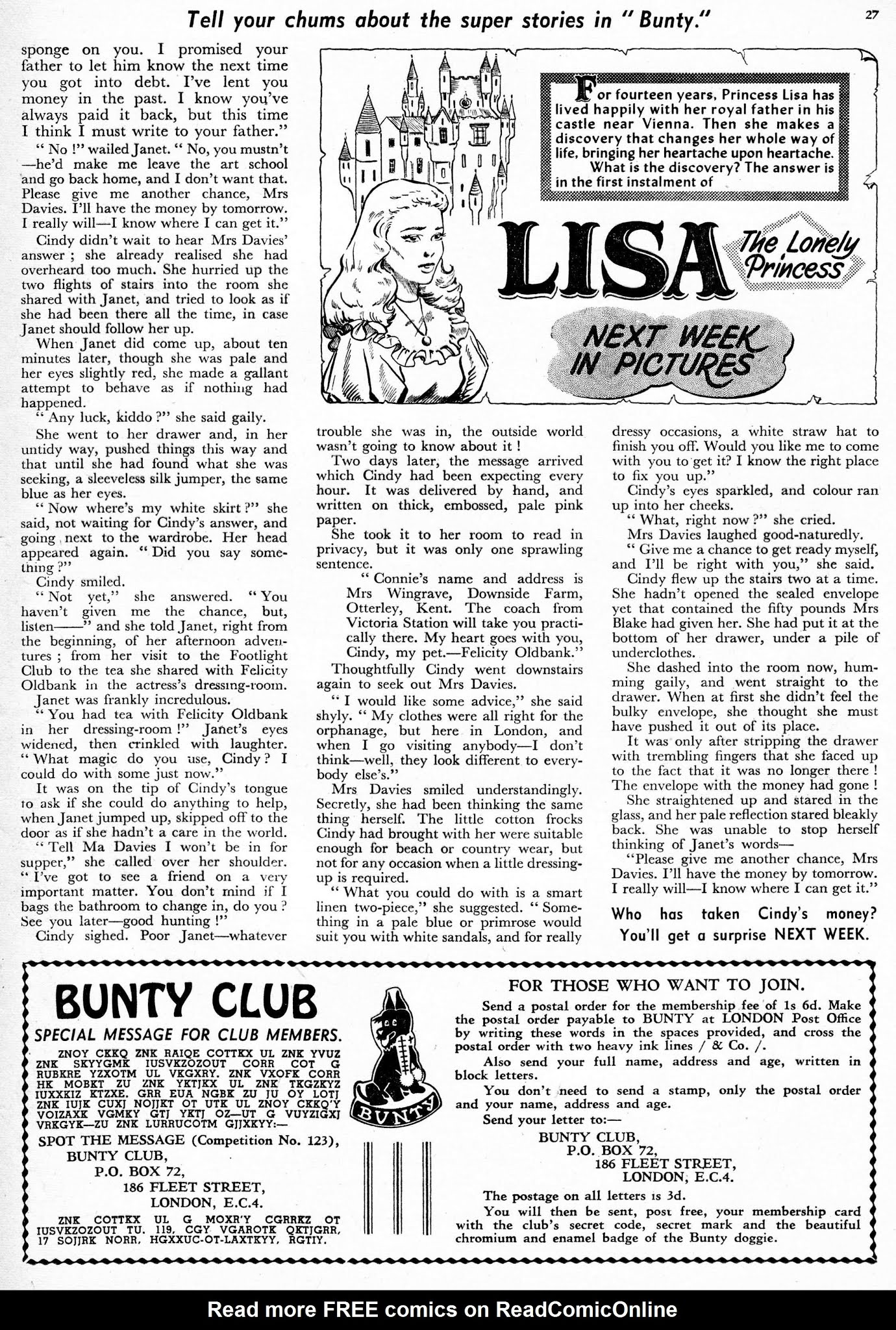 Read online Bunty comic -  Issue #169 - 27